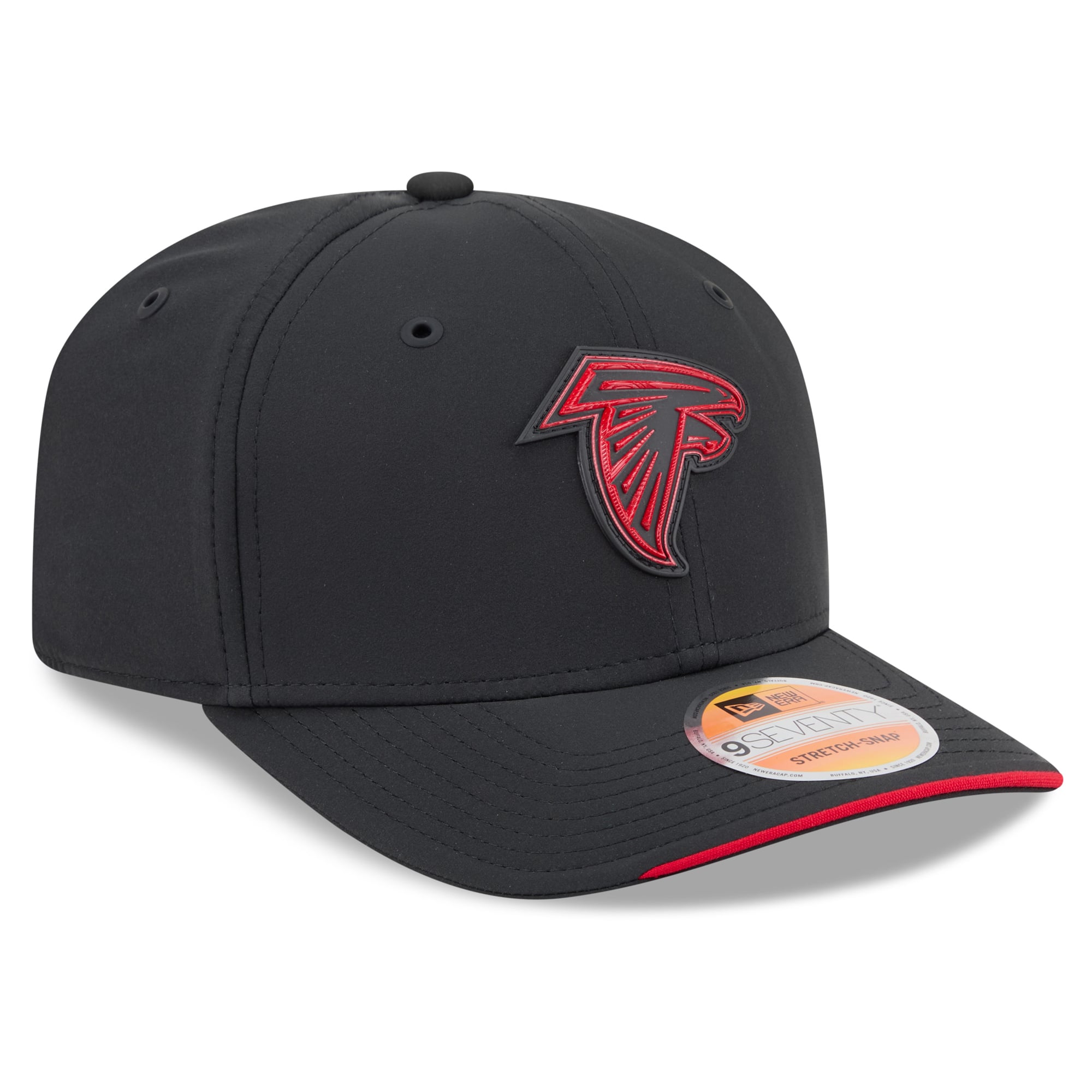 Casquette ajustable New Era rouge Atlanta Falcons 2026 Sideline Throwback 9SEVENTY pour homme