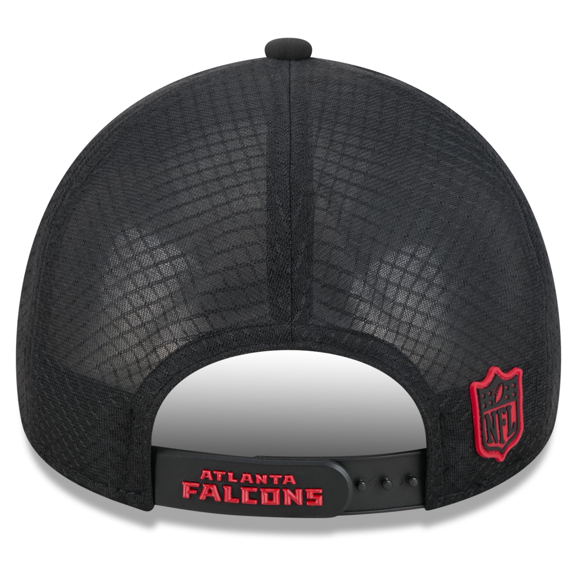 Casquette trucker ajustable New Era Atlanta Falcons 2026 Sideline Apex 9FORTY noire pour homme