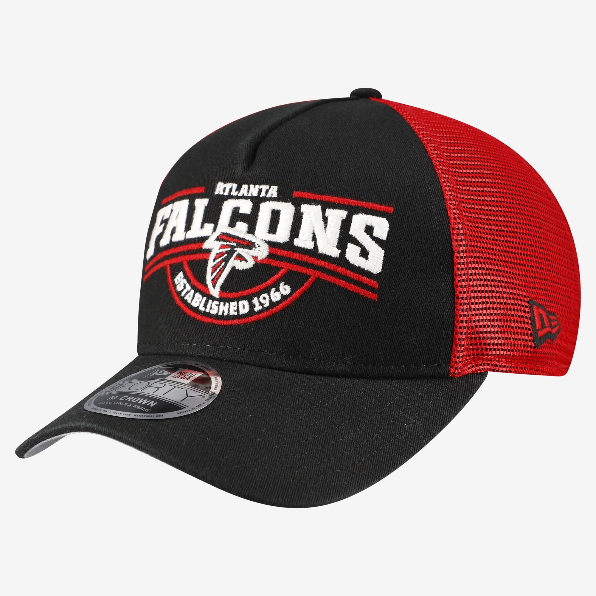 Casquette ajustable New Era Atlanta Falcons 9FORTY noire pour homme