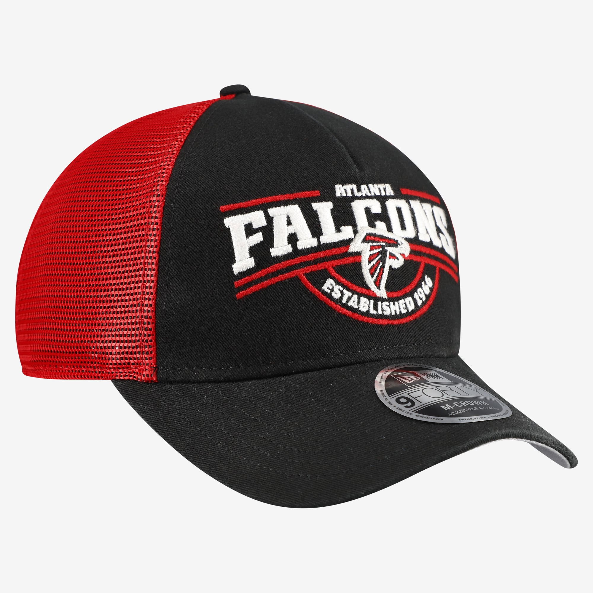 Casquette ajustable New Era Atlanta Falcons 9FORTY noire pour homme