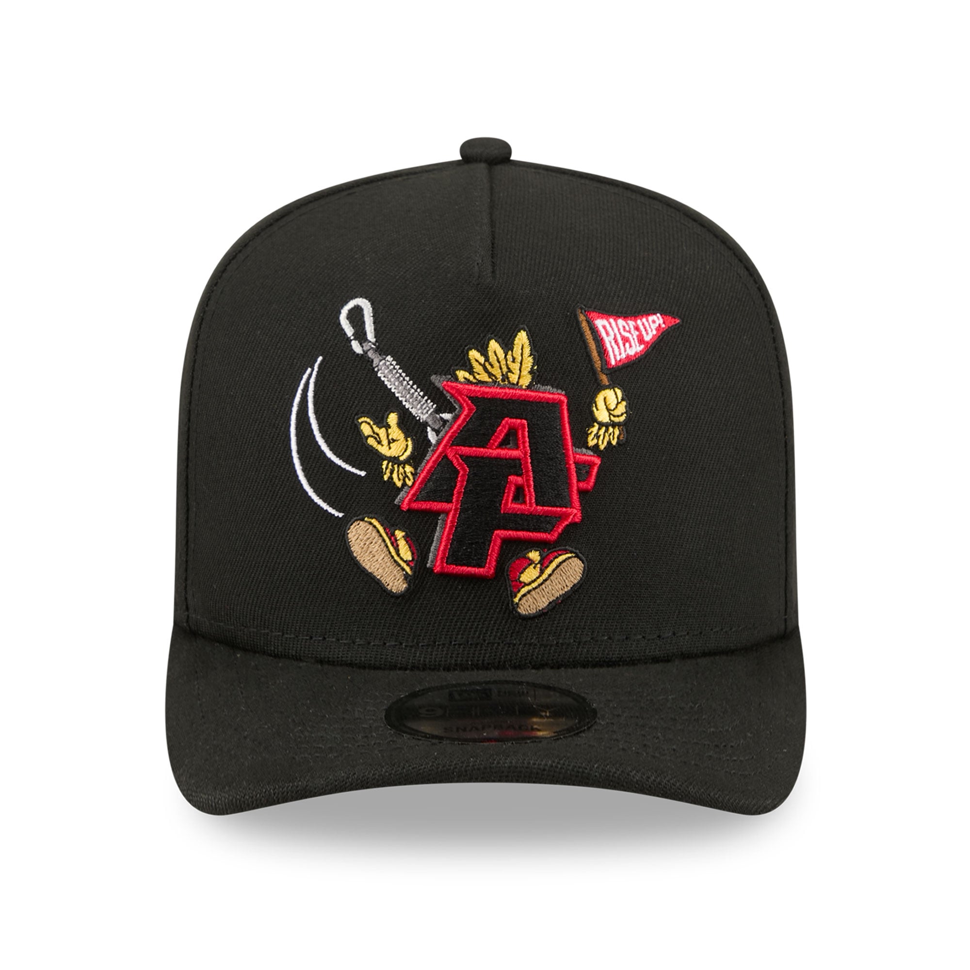Men's New Era Black Atlanta Falcons Cartoon A-Frame 9FIFTY Snapback Hat