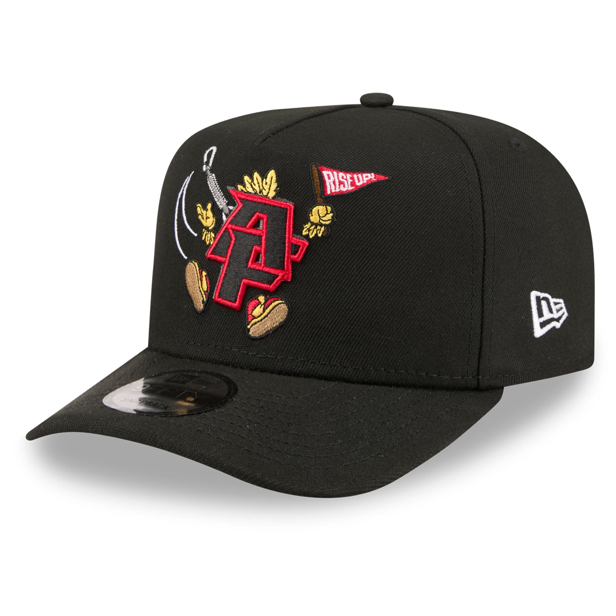 Men's New Era Black Atlanta Falcons Cartoon A-Frame 9FIFTY Snapback Hat