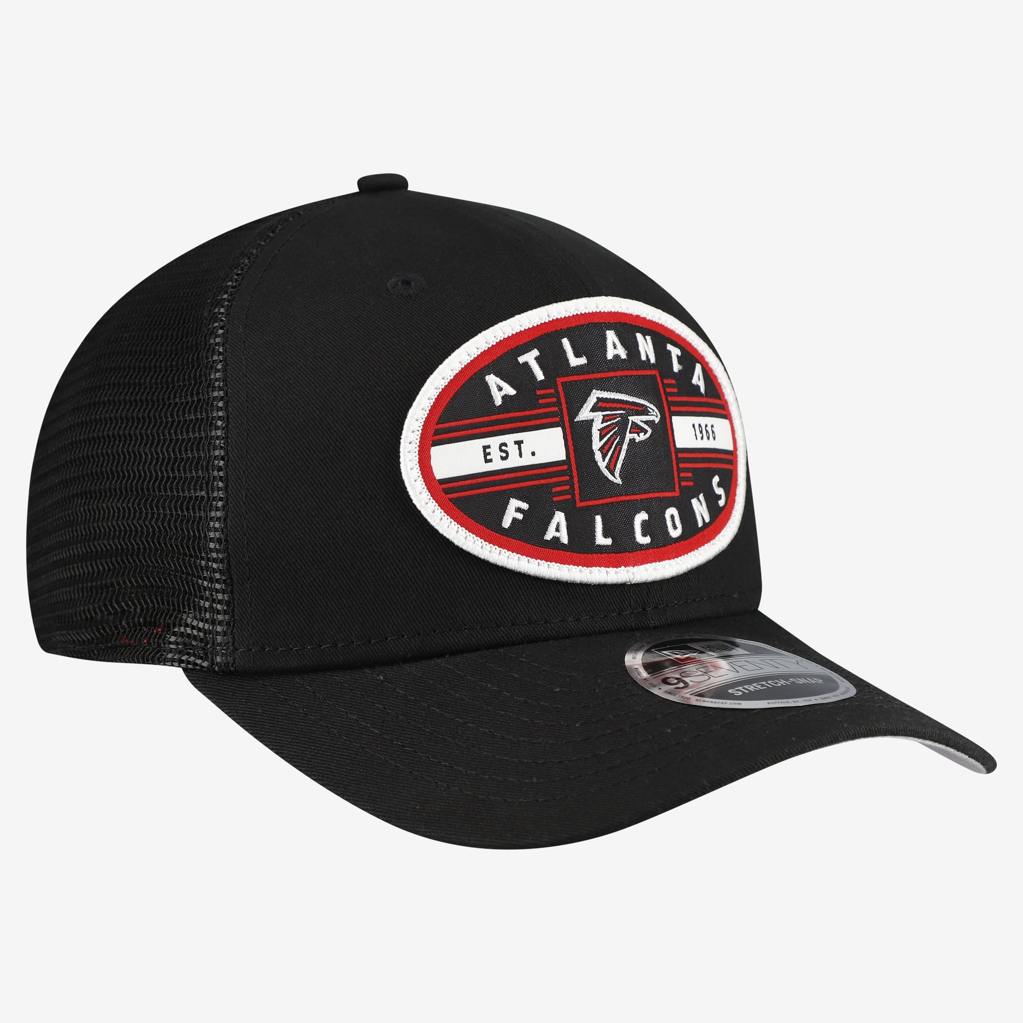 Casquette trucker New Era noire Atlanta Falcons Collegiate 9SEVENTY pour homme
