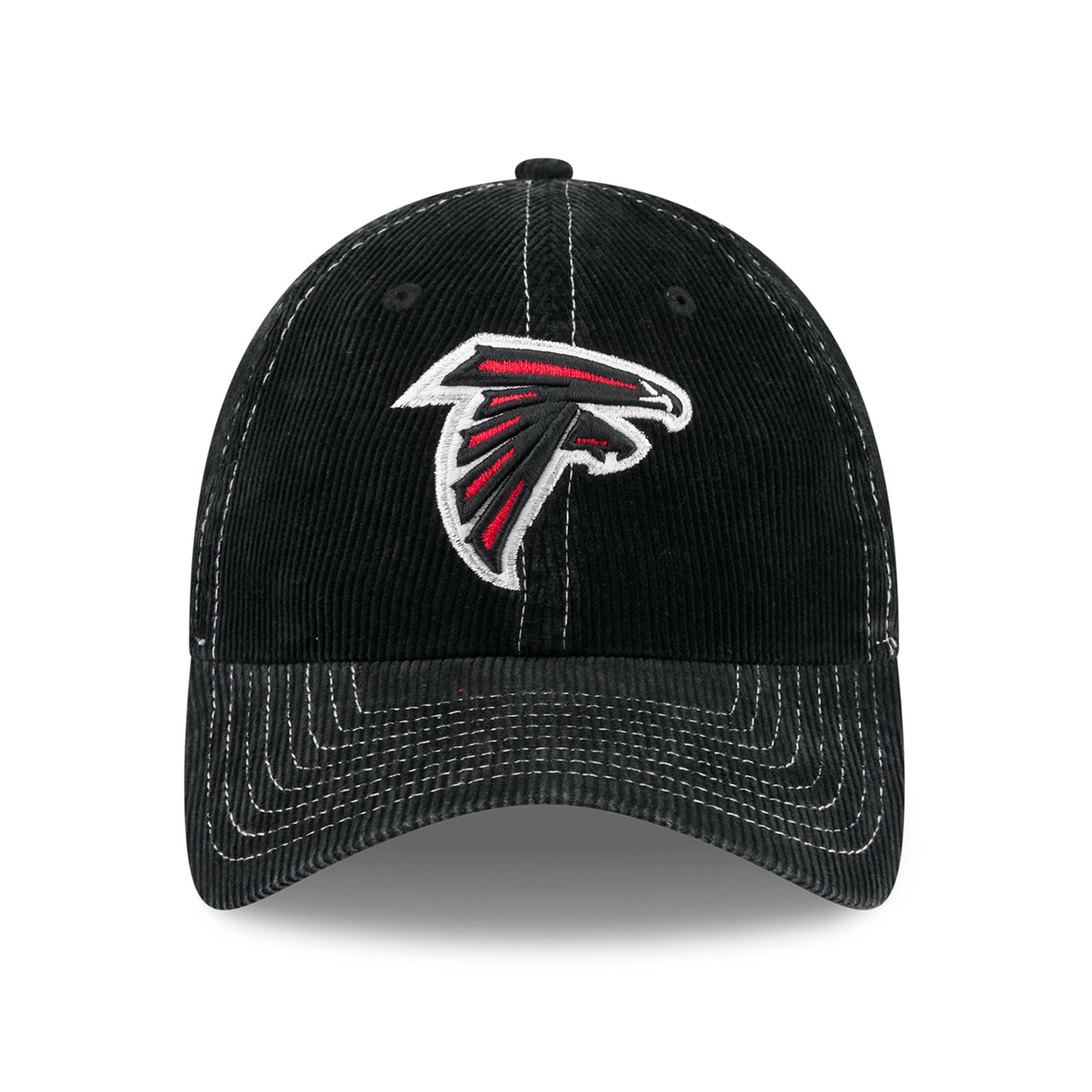 Casquette New Era noire pour homme, Atlanta Falcons, en velours côtelé, style classique décontracté et ajustable
