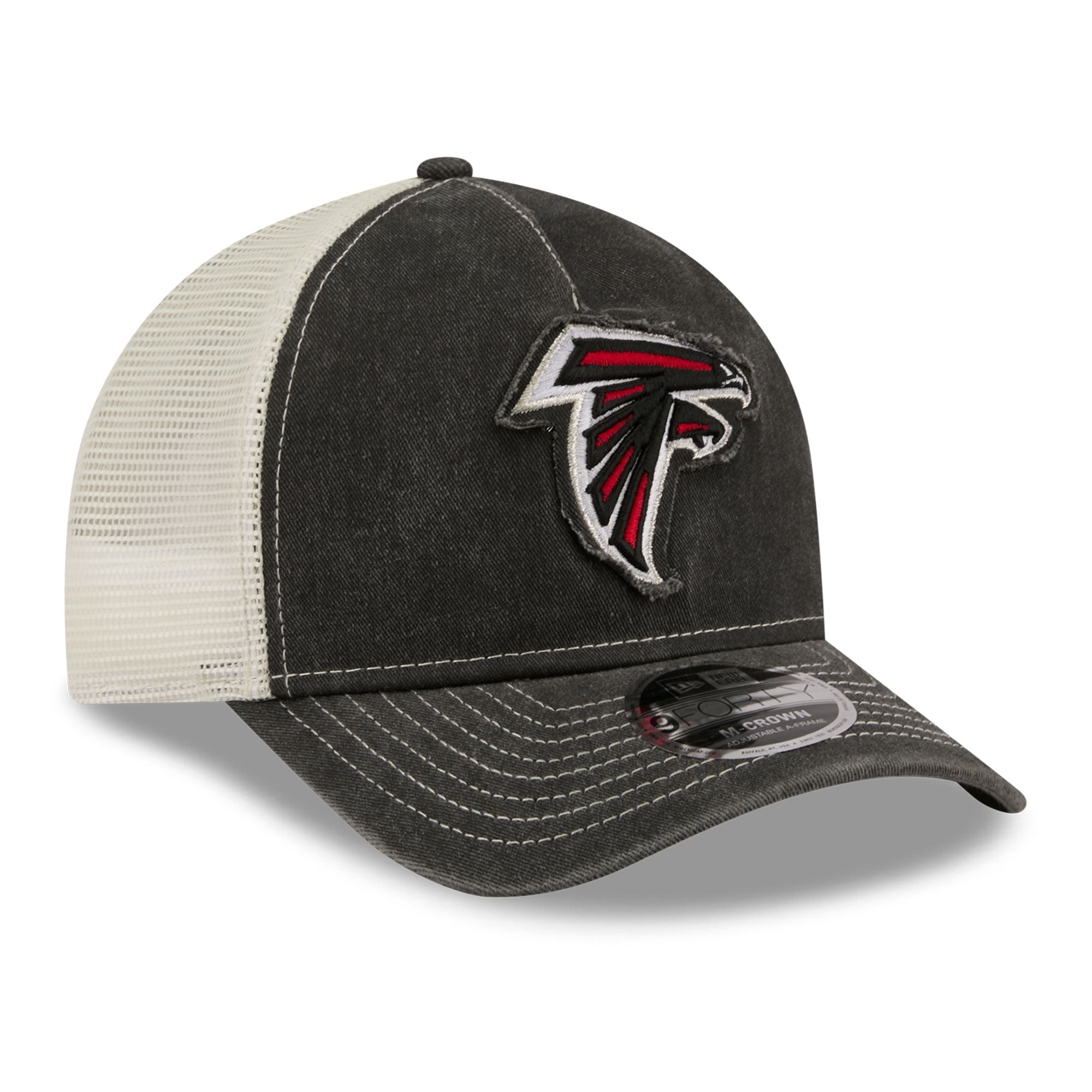 Casquette trucker ajustable New Era noire Atlanta Falcons 9FORTY pour homme