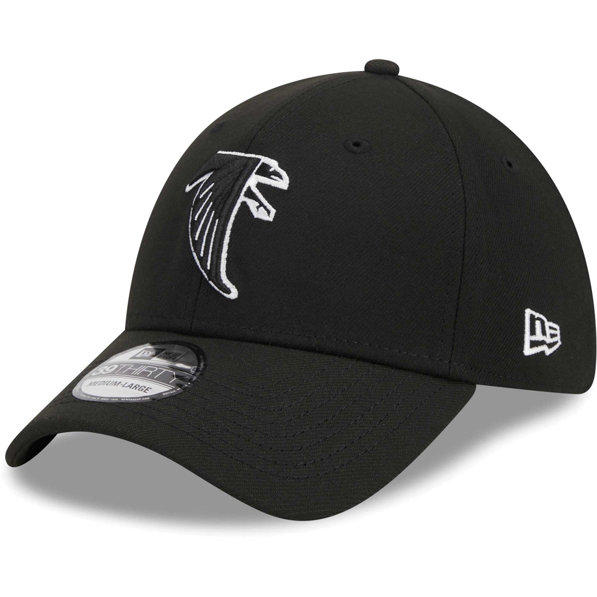 Casquette 39THIRTY Flex New Era Atlanta Falcons Throwback Main pour homme, noire