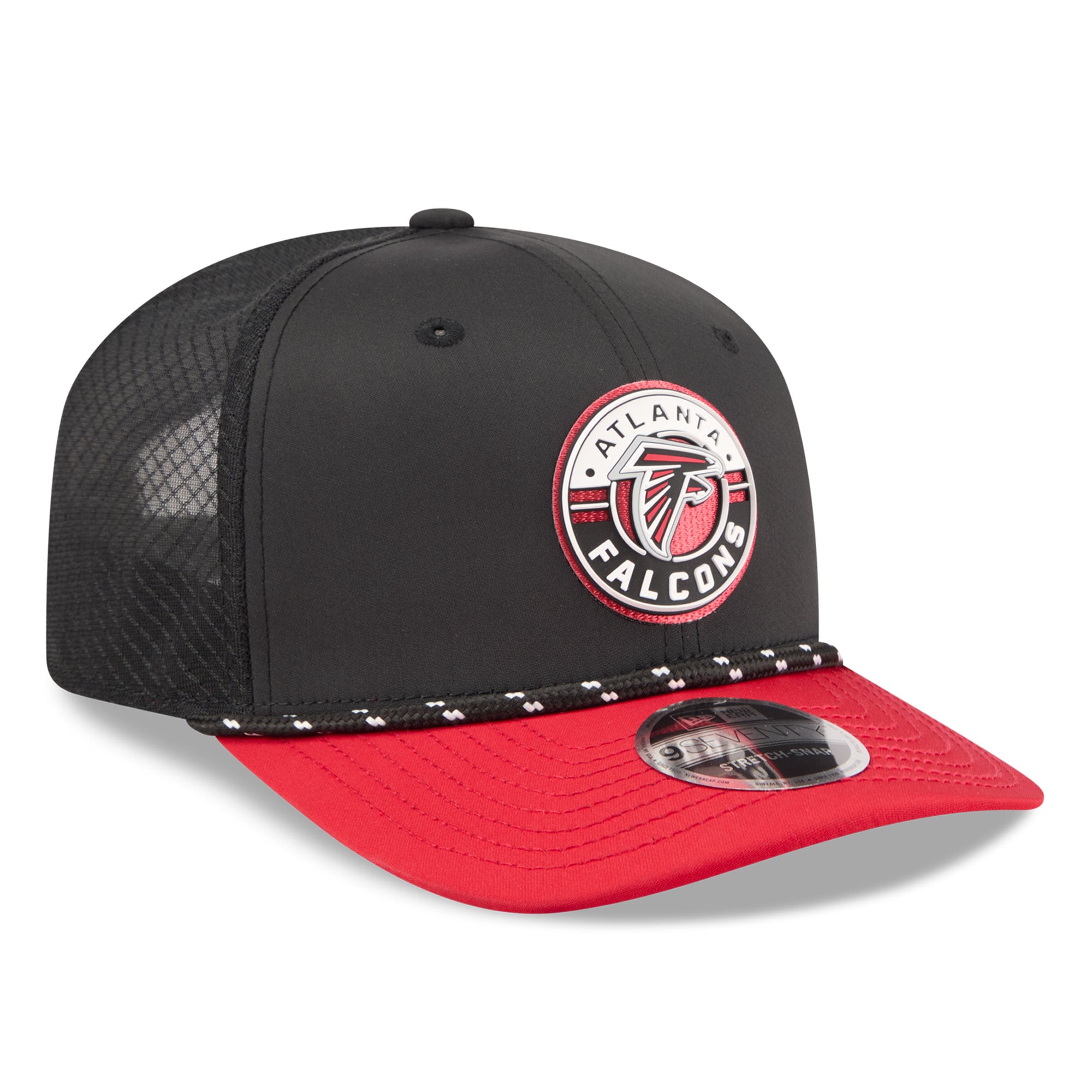 Casquette ajustable New Era noire et rouge Atlanta Falcons Game 9SEVENTY pour homme