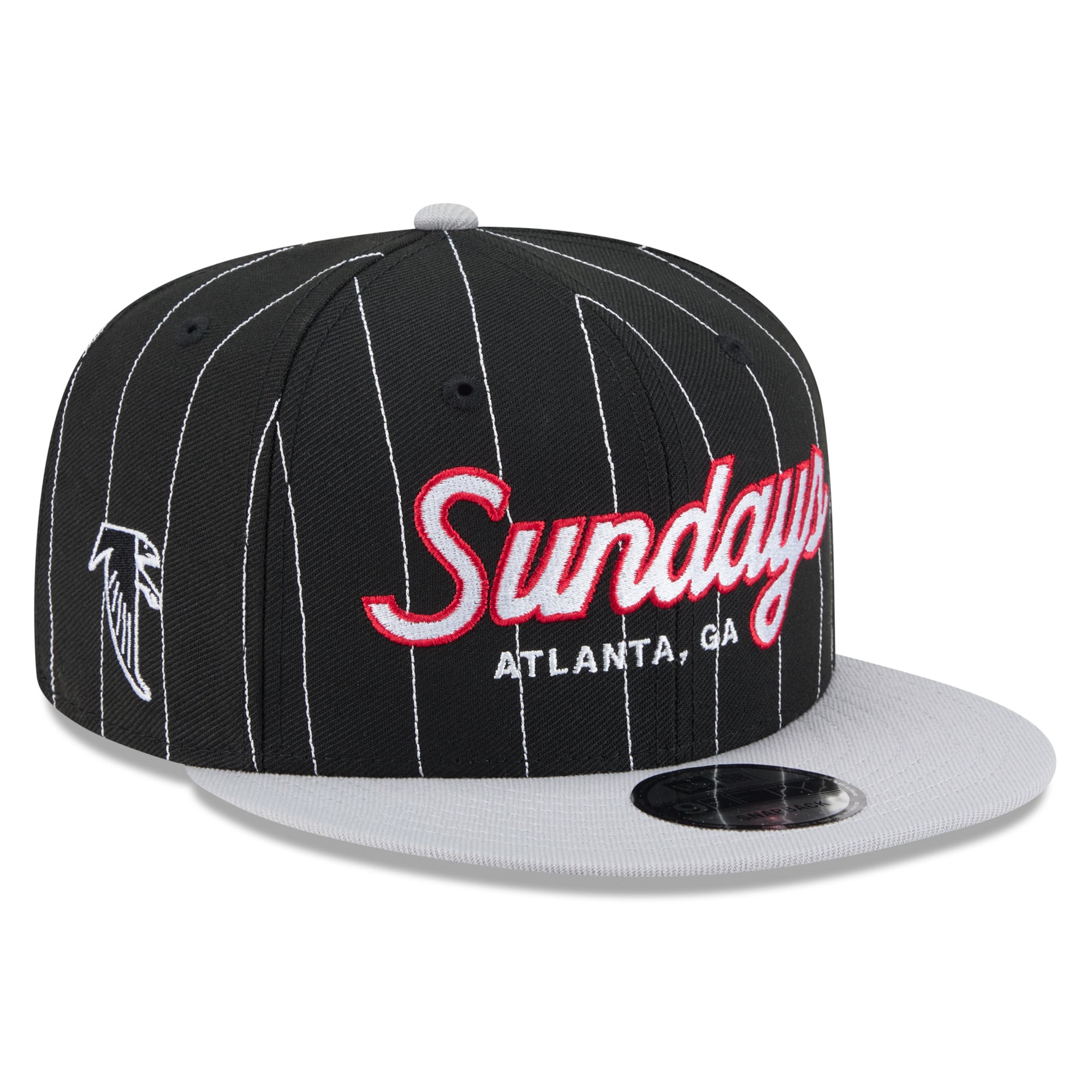 Casquette snapback New Era Atlanta Falcons Sundays 9FIFTY noire et argentée pour homme
