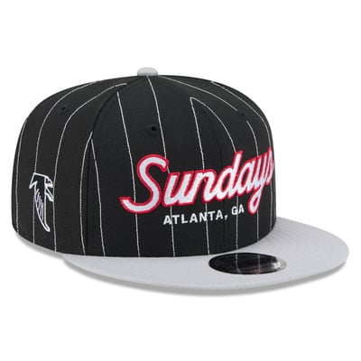 Atlanta Falcons New Era Sundays 9FIFTY Snapback Hat - Black/Silver