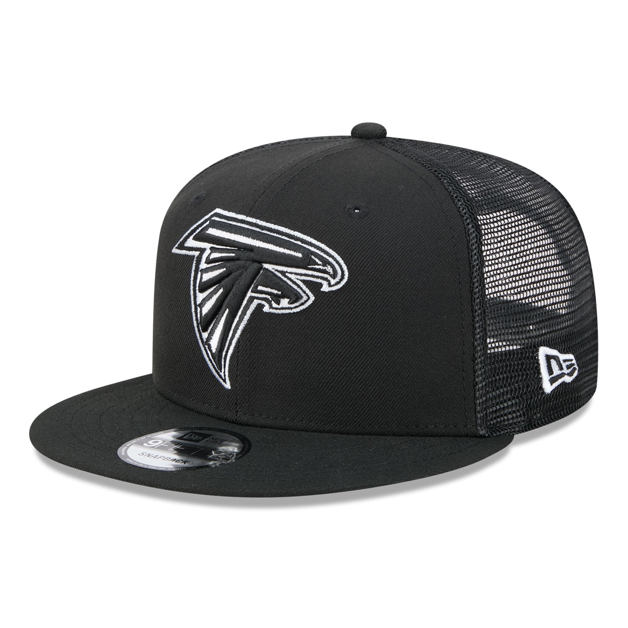 Casquette trucker New Era 9FIFTY noire et blanche Atlanta Falcons pour homme