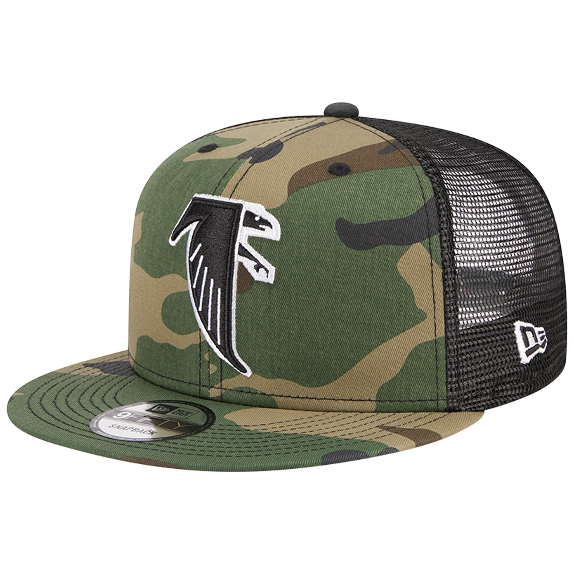 Men's New Era Camo Atlanta Falcons Throwback Main Trucker 9FIFTY Snapback Hat