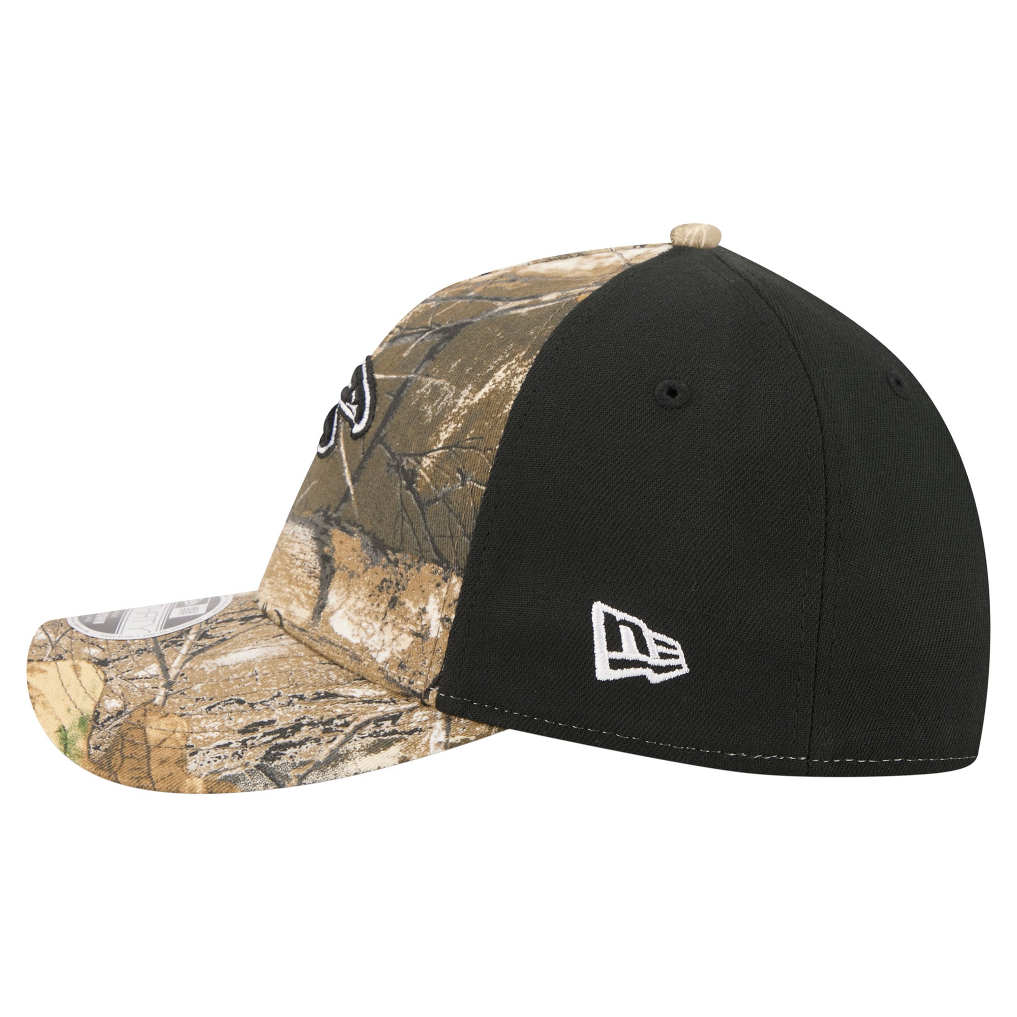 Men's New Era Camo/Black Atlanta Falcons Team Collection RealTree 39THIRTY M-Crown A-Frame Flex Hat