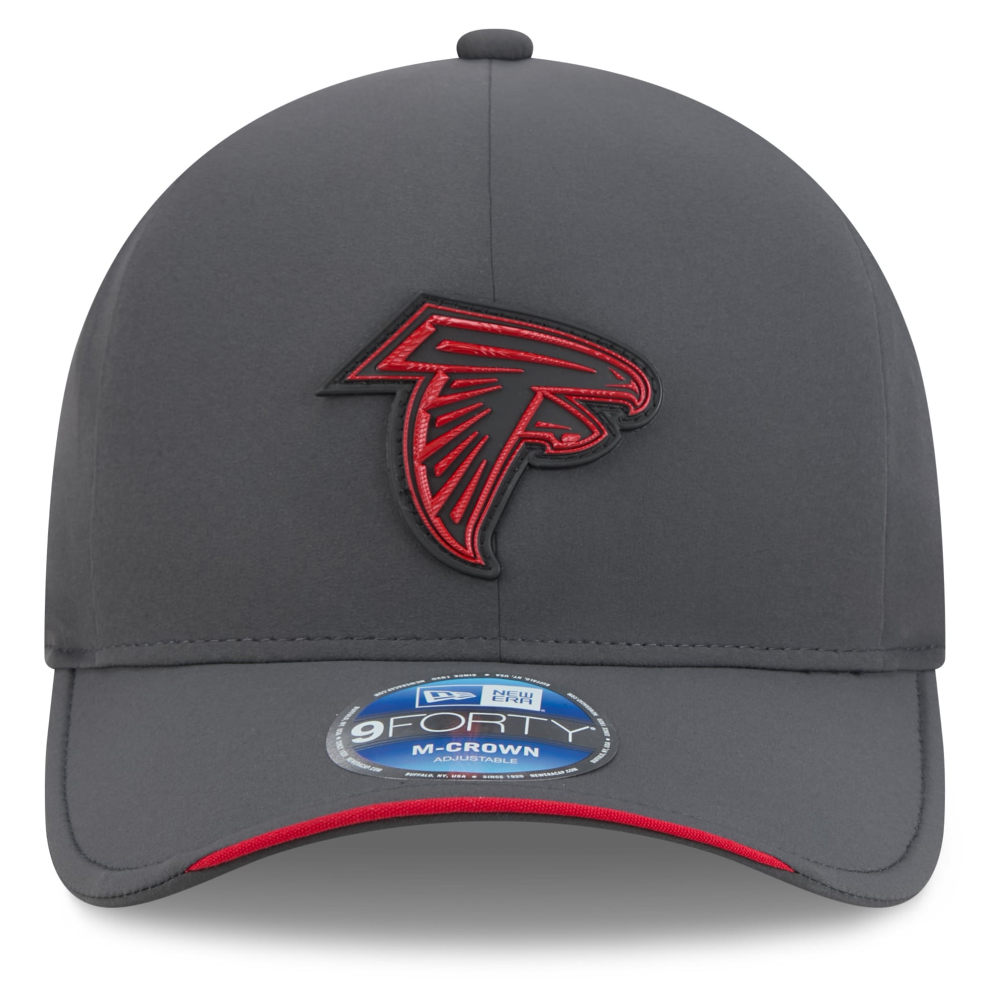 Casquette ajustable New Era Atlanta Falcons 2026 Sideline pour homme, couleur anthracite, modèle 9FORTY M-Crown