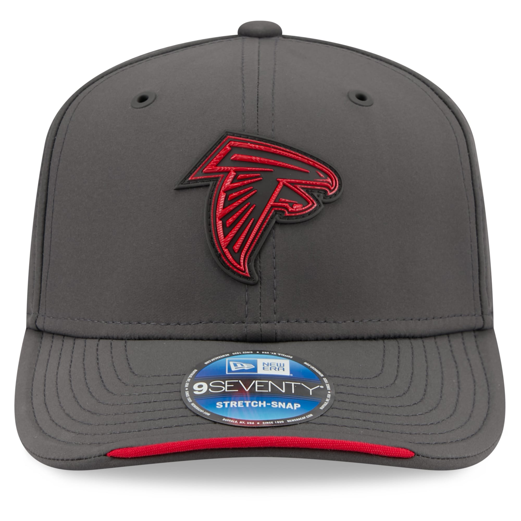 Casquette ajustable New Era Atlanta Falcons 2026 Sideline pour homme, couleur anthracite, modèle 9SEVENTY.