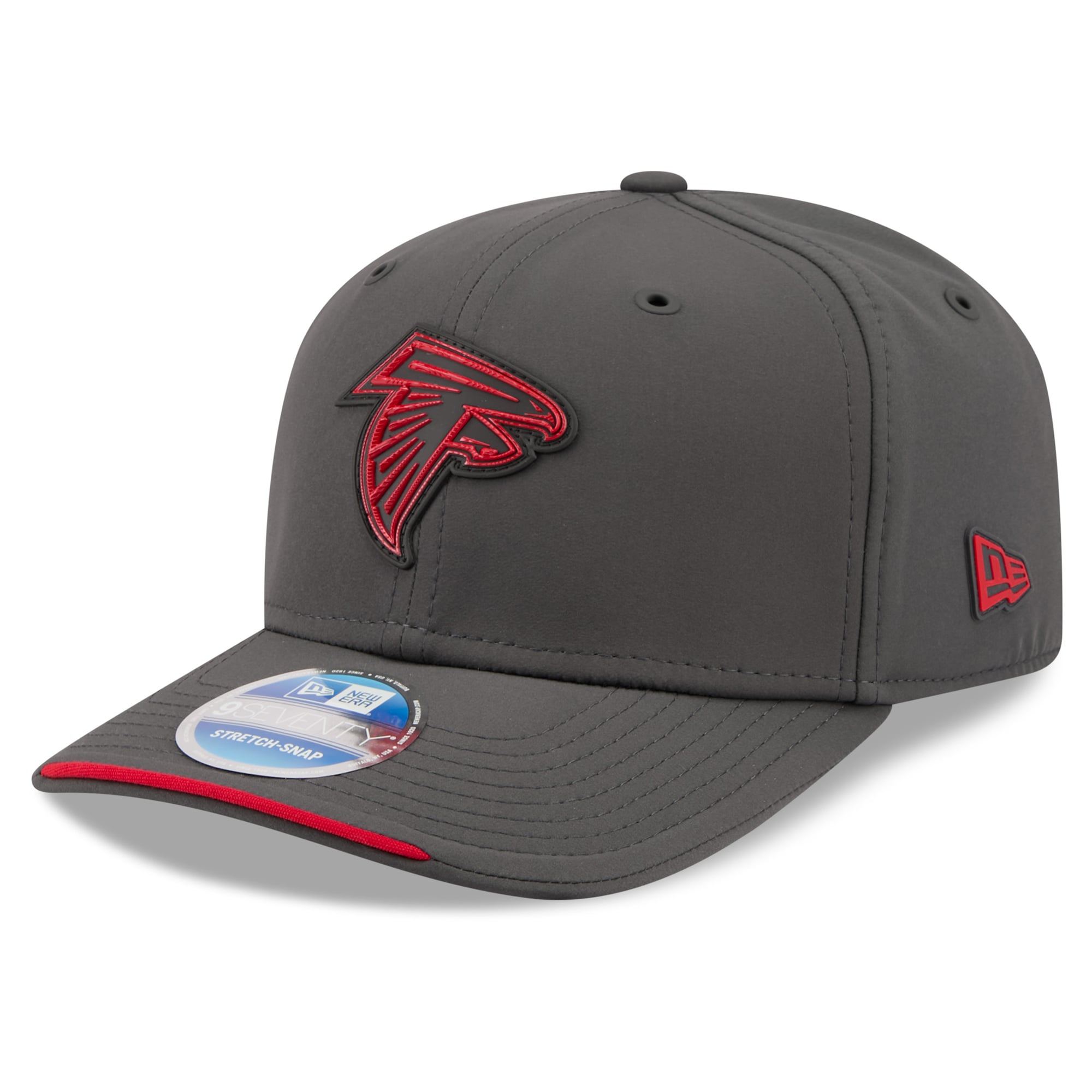 Casquette ajustable New Era Atlanta Falcons 2026 Sideline pour homme, couleur anthracite, modèle 9SEVENTY.