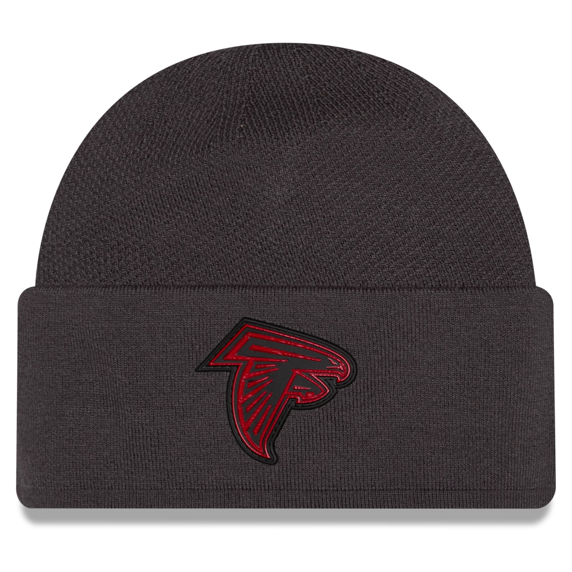 Bonnet d'hiver New Era Atlanta Falcons 2026 Sideline pour homme, couleur anthracite.