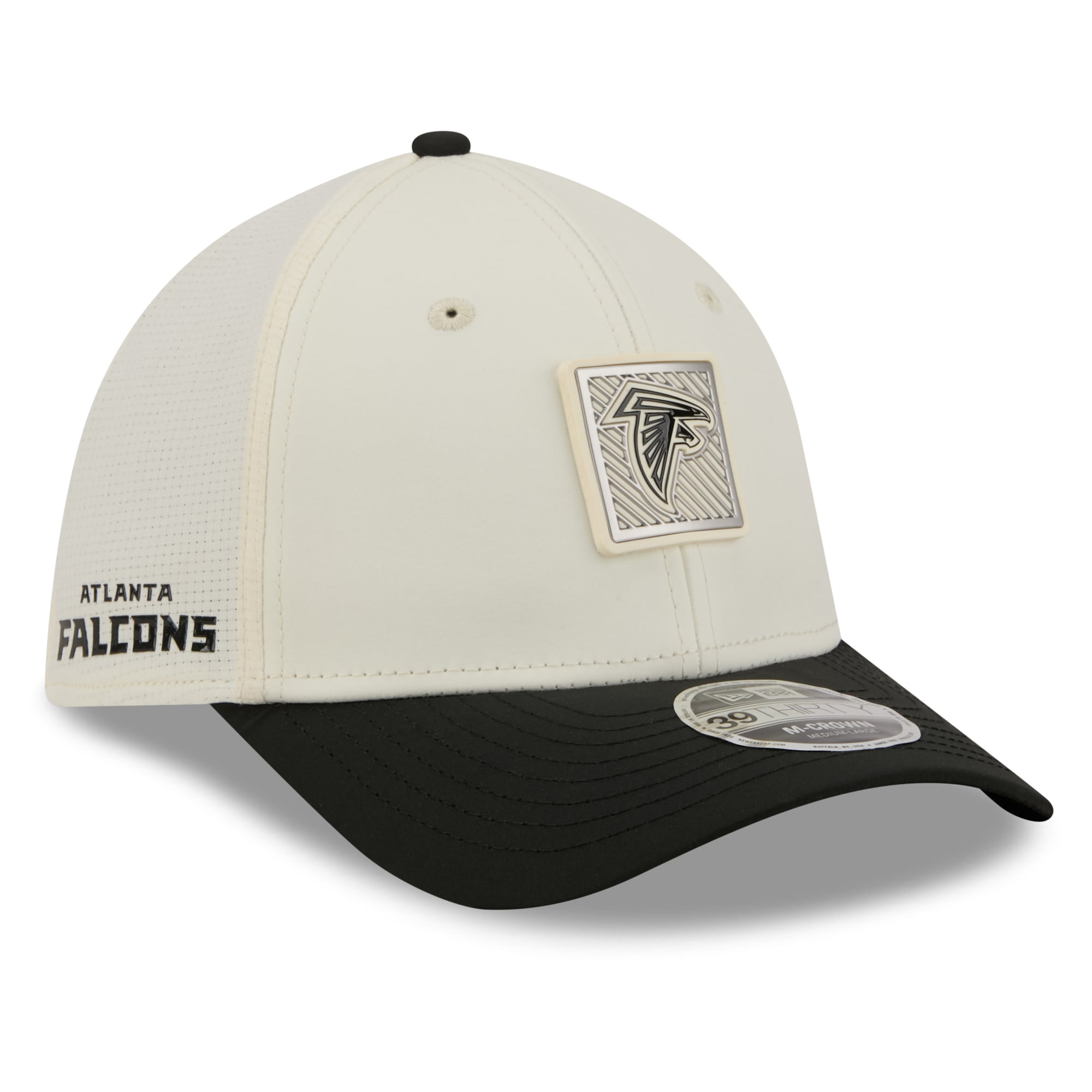 Men's New Era Cream/Black Atlanta Falcons 2026 NFL Training Camp 39THIRTY Flex Hat