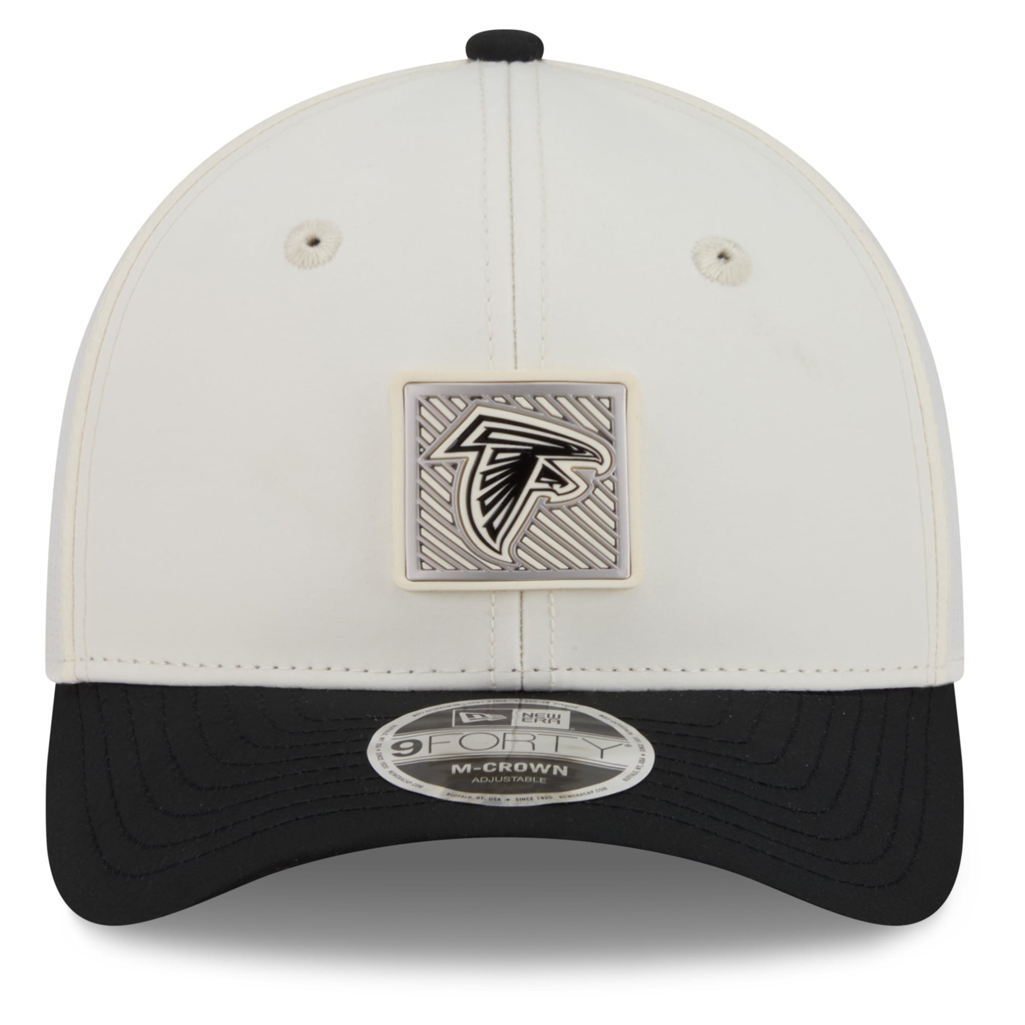 Men's New Era Cream/Black Atlanta Falcons 2026 NFL Training Camp 9FORTY Adjustable Hat