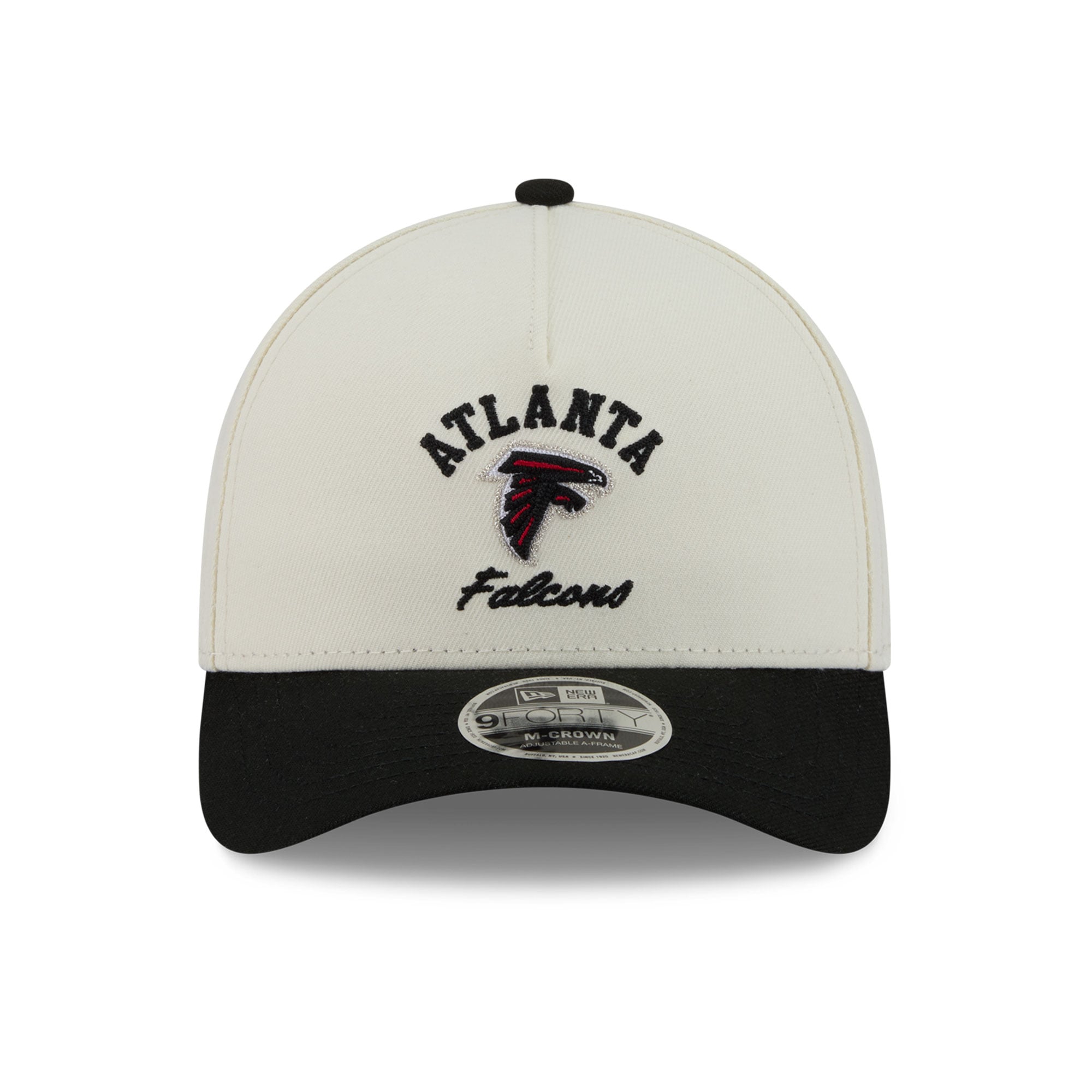 Casquette ajustable New Era Atlanta Falcons Arch 9FORTY A-Frame M-Crown crème/noir pour homme