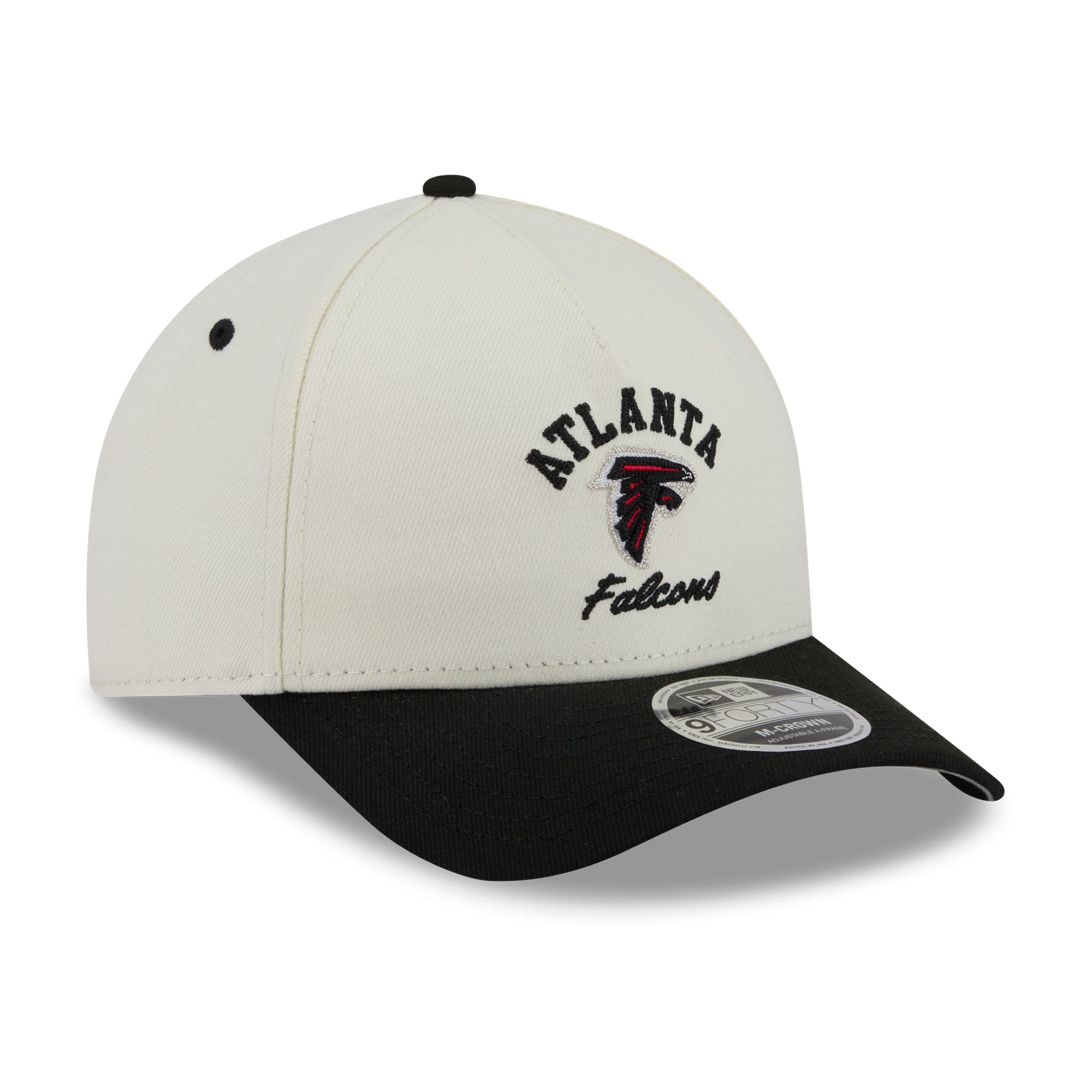 Casquette ajustable New Era Atlanta Falcons Arch 9FORTY A-Frame M-Crown crème/noir pour homme