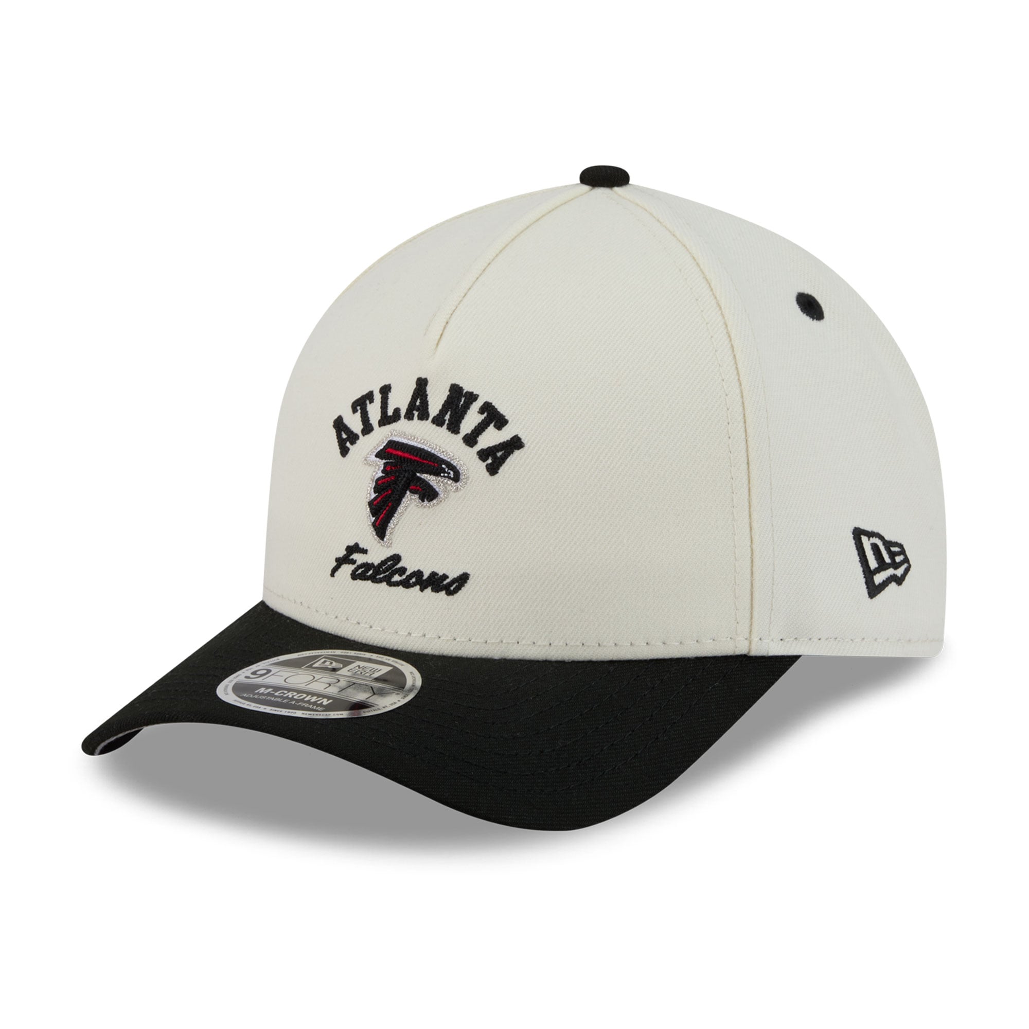 Casquette ajustable New Era Atlanta Falcons Arch 9FORTY A-Frame M-Crown crème/noir pour homme