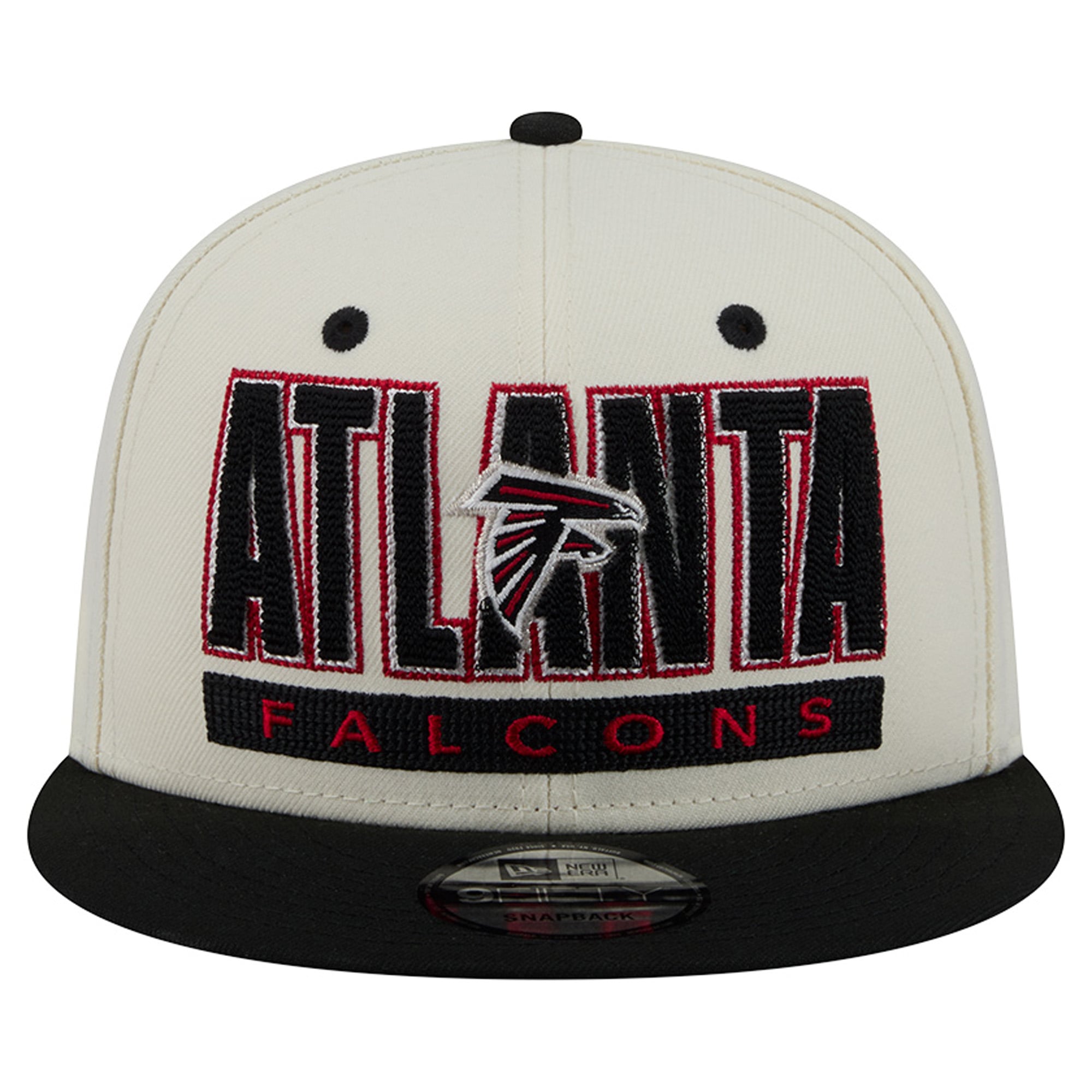 Casquette snapback New Era Classic 9FIFTY crème/noire pour homme, Atlanta Falcons