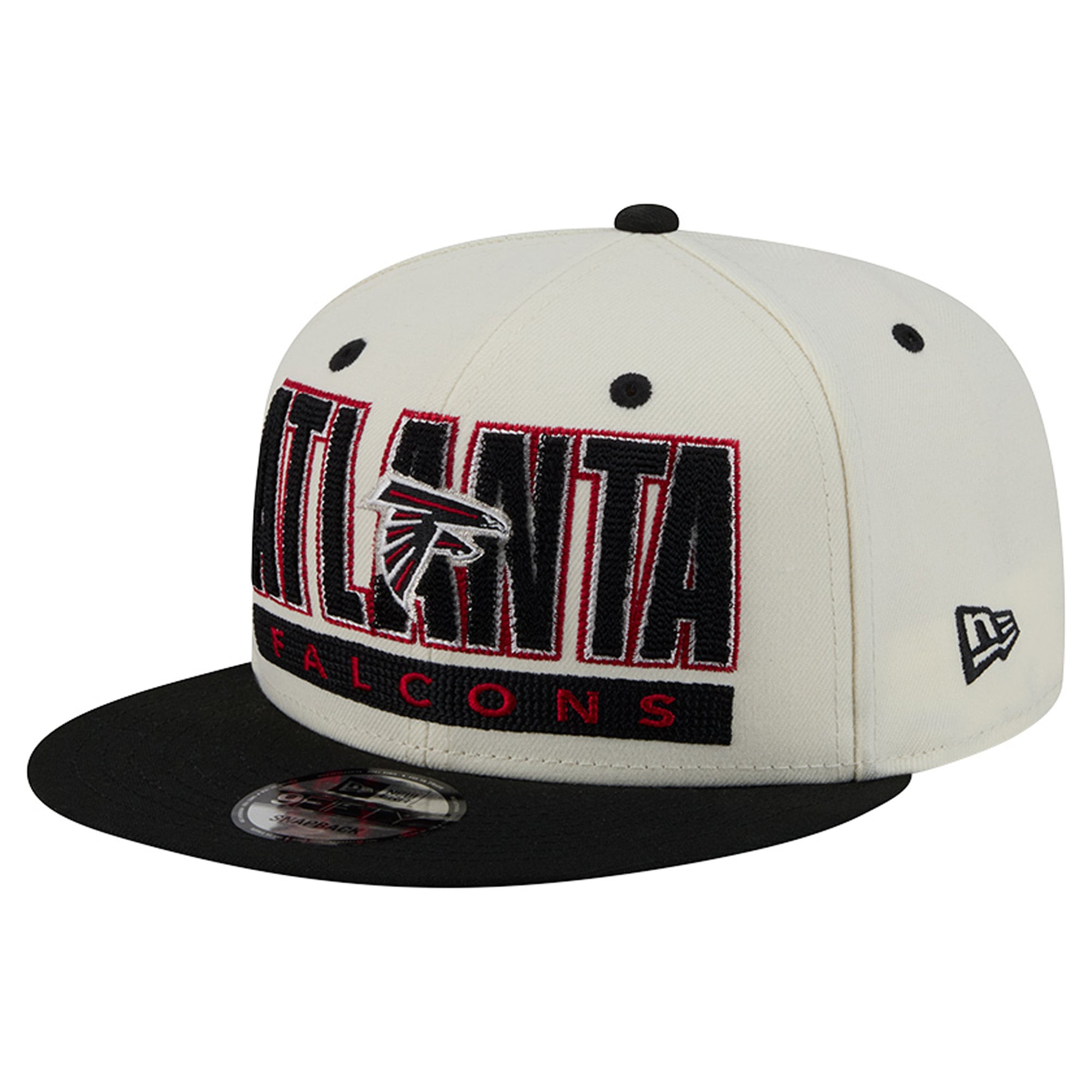 Casquette snapback New Era Classic 9FIFTY crème/noire pour homme, Atlanta Falcons