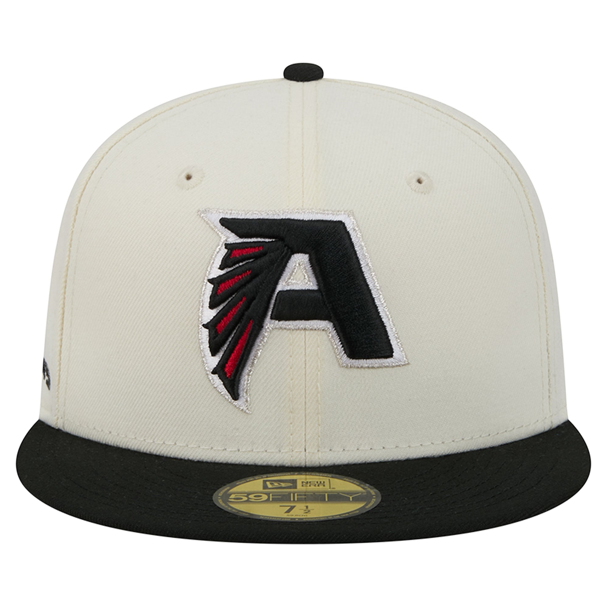 Casquette ajustée New Era Deceptor 59FIFTY crème/noire pour homme, Atlanta Falcons