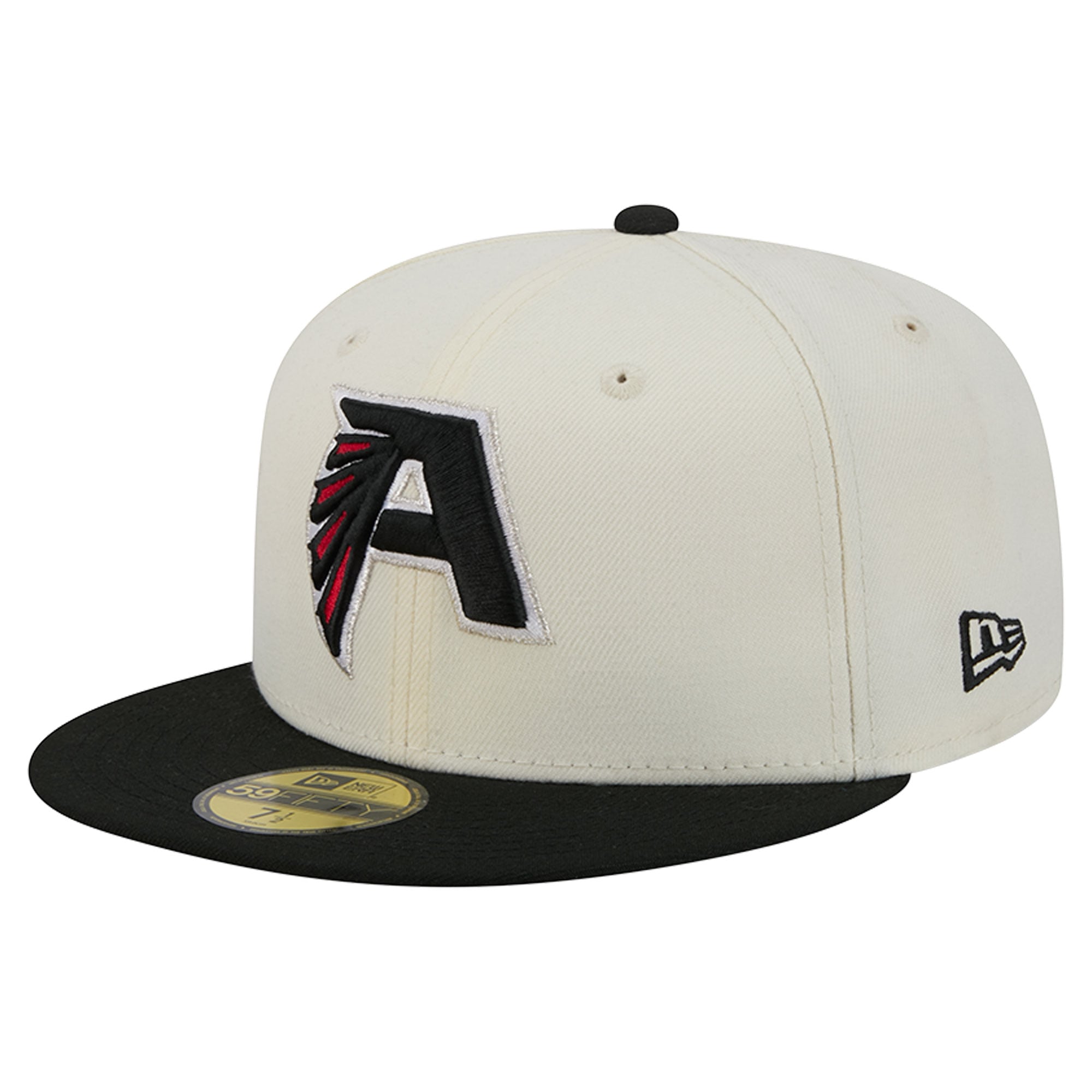 Casquette ajustée New Era Deceptor 59FIFTY crème/noire pour homme, Atlanta Falcons