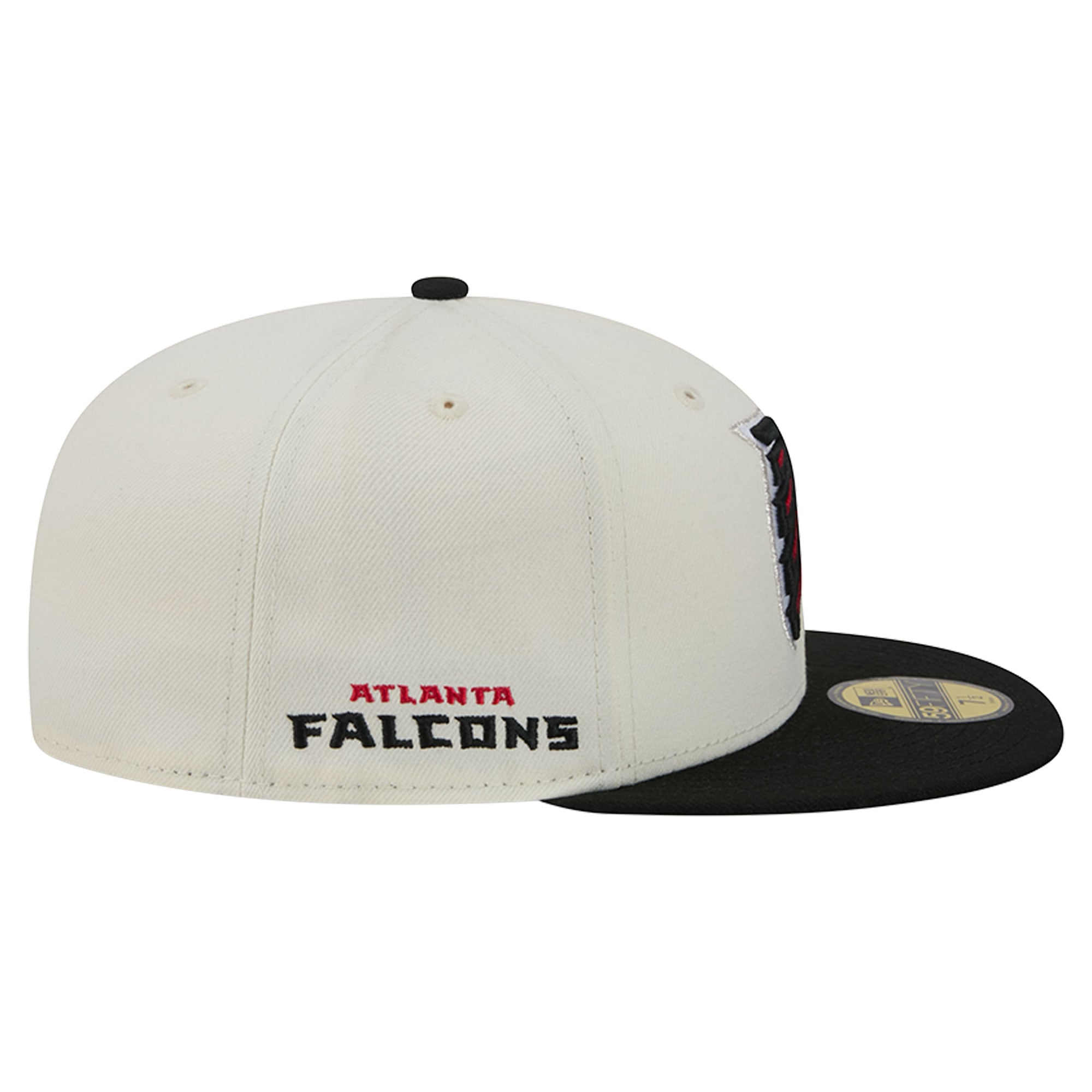Casquette ajustée New Era Deceptor 59FIFTY crème/noire pour homme, Atlanta Falcons