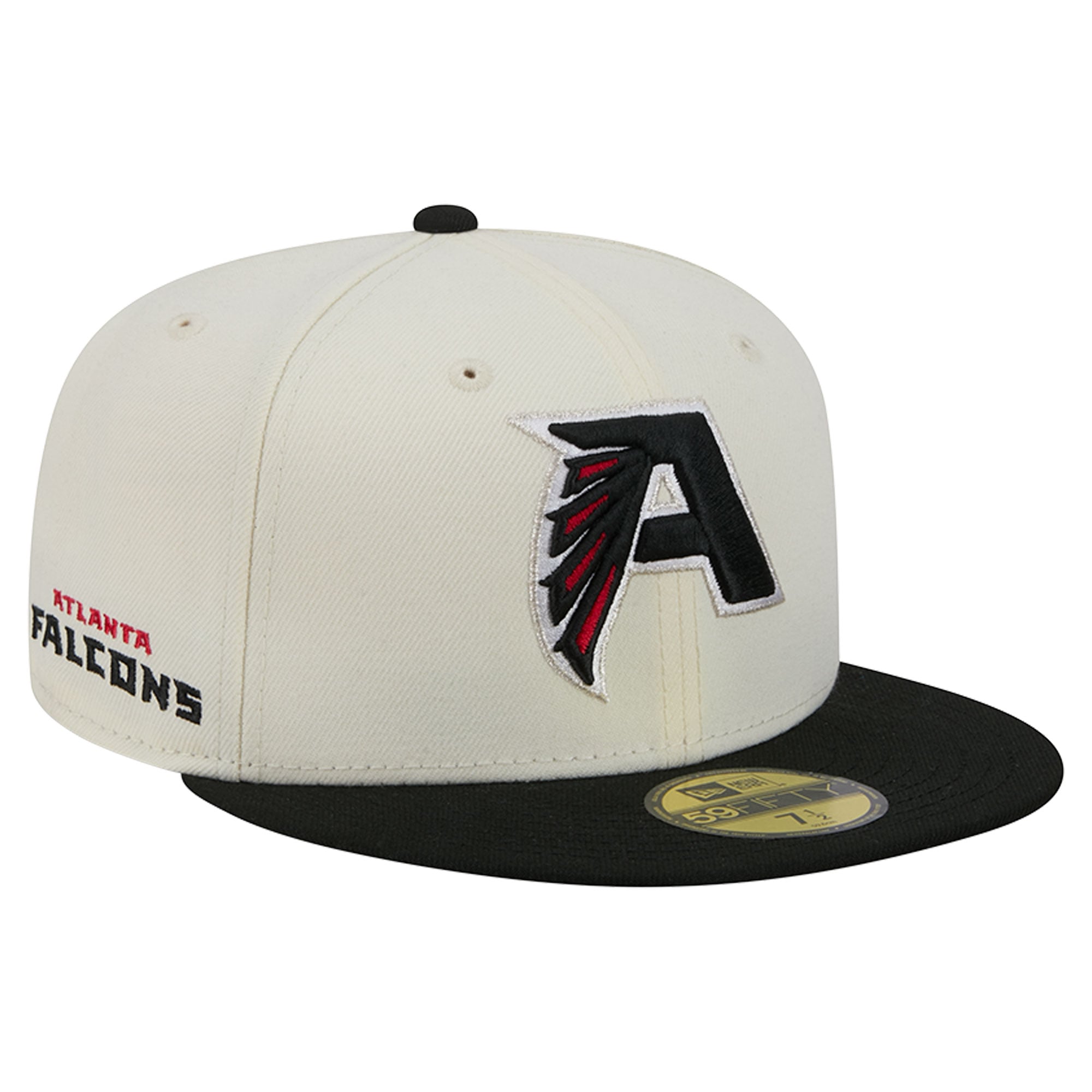 Casquette ajustée New Era Deceptor 59FIFTY crème/noire pour homme, Atlanta Falcons