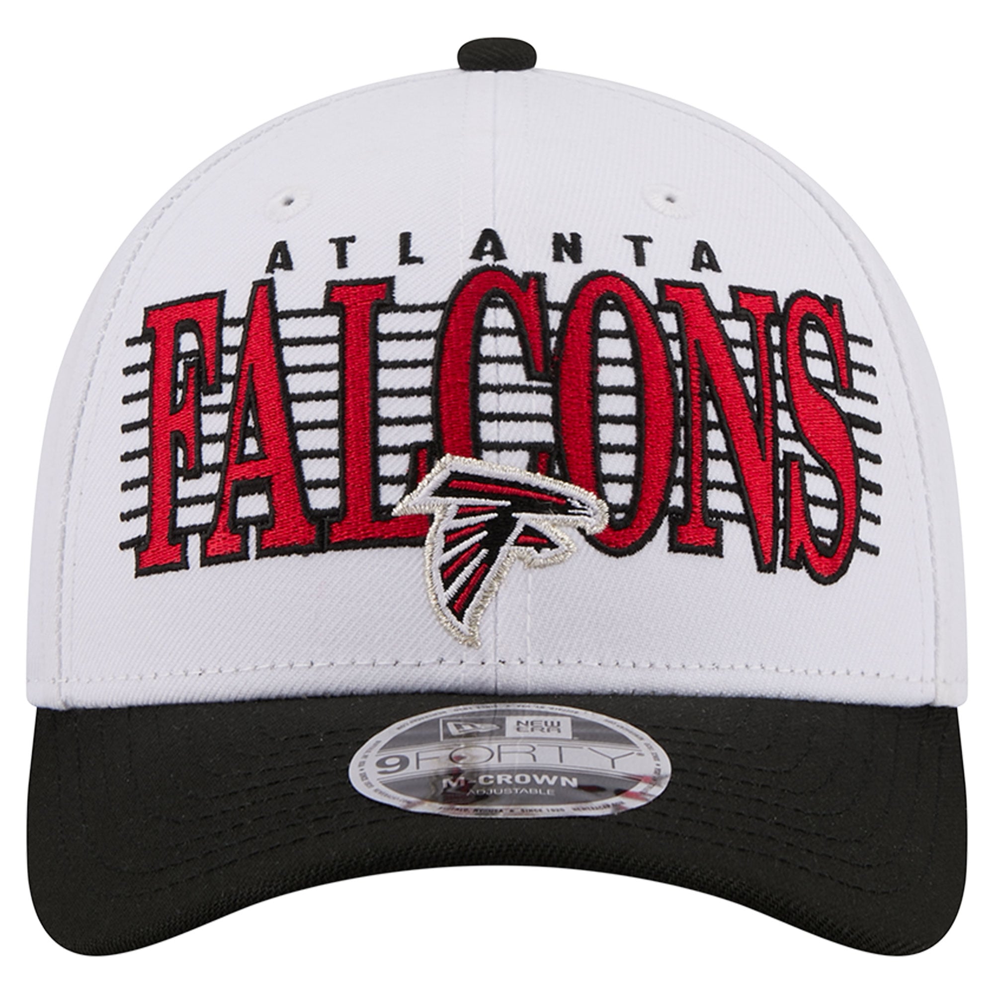 Casquette ajustable New Era blanche et noire Atlanta Falcons Loyal 9FORTY M-Crown pour homme