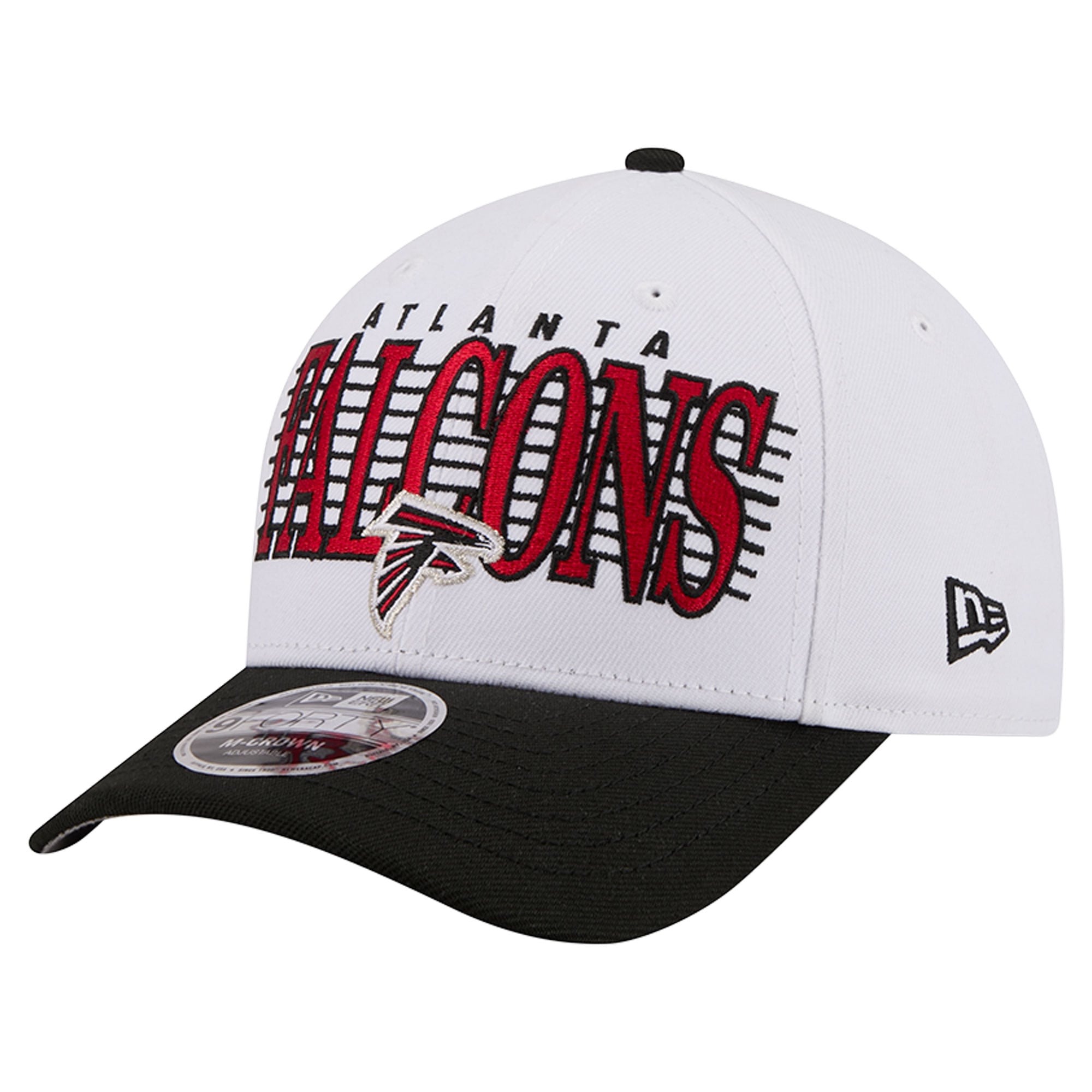 Casquette ajustable New Era blanche et noire Atlanta Falcons Loyal 9FORTY M-Crown pour homme