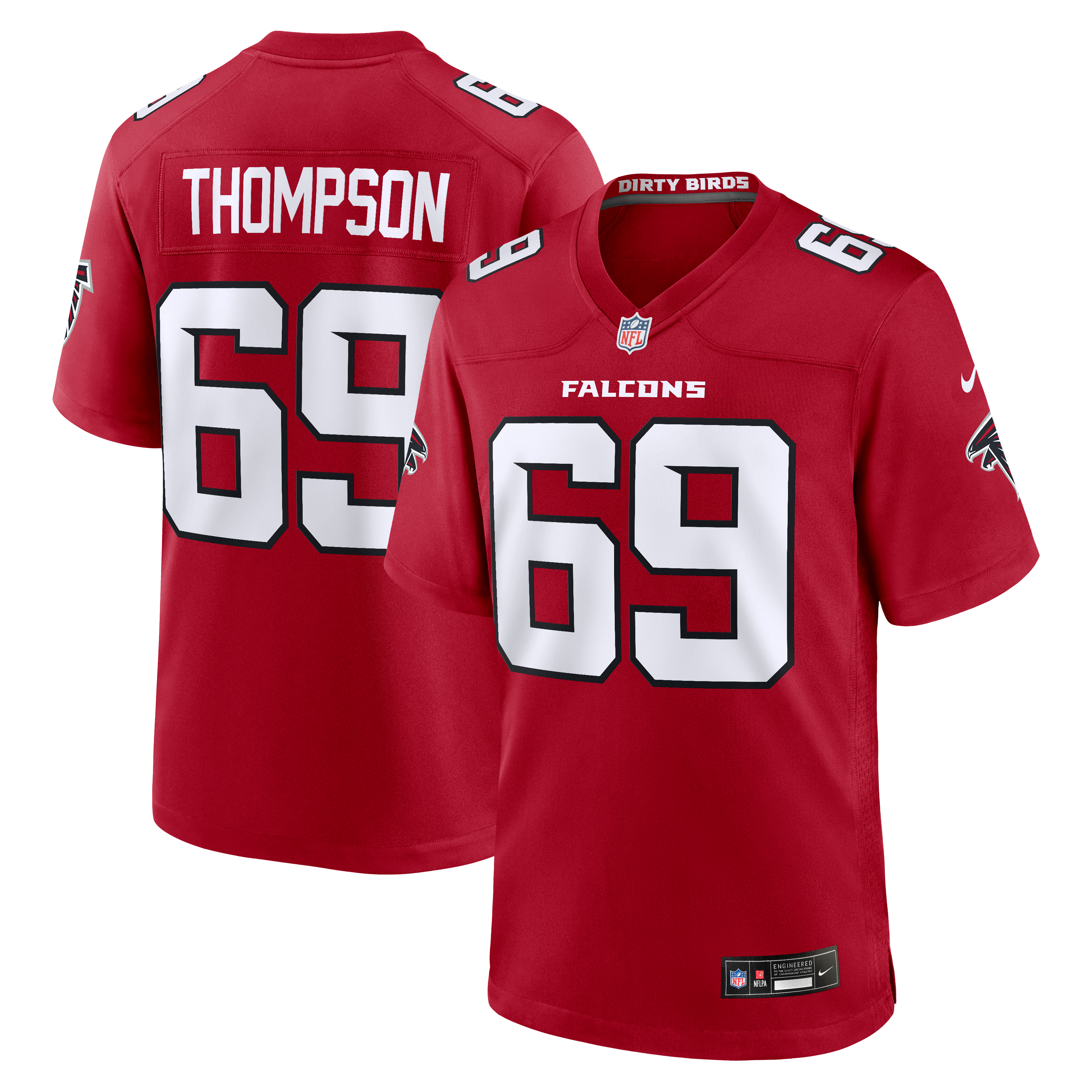 Maillot de match Nike Anterio Thompson rouge des Falcons d'Atlanta pour homme