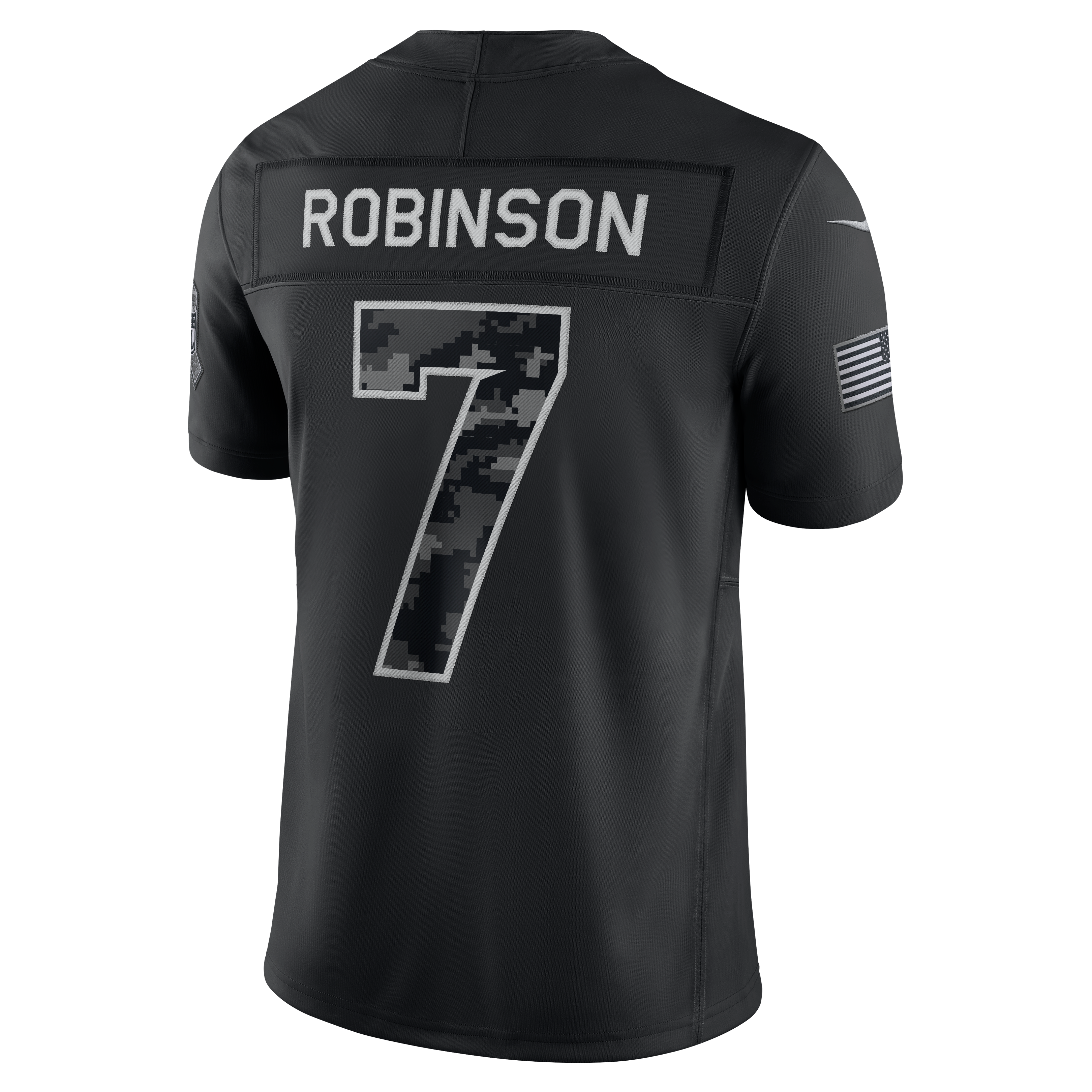 Maillot Nike Bijan Robinson noir Atlanta Falcons 2026 Salute to Service, édition limitée cousue