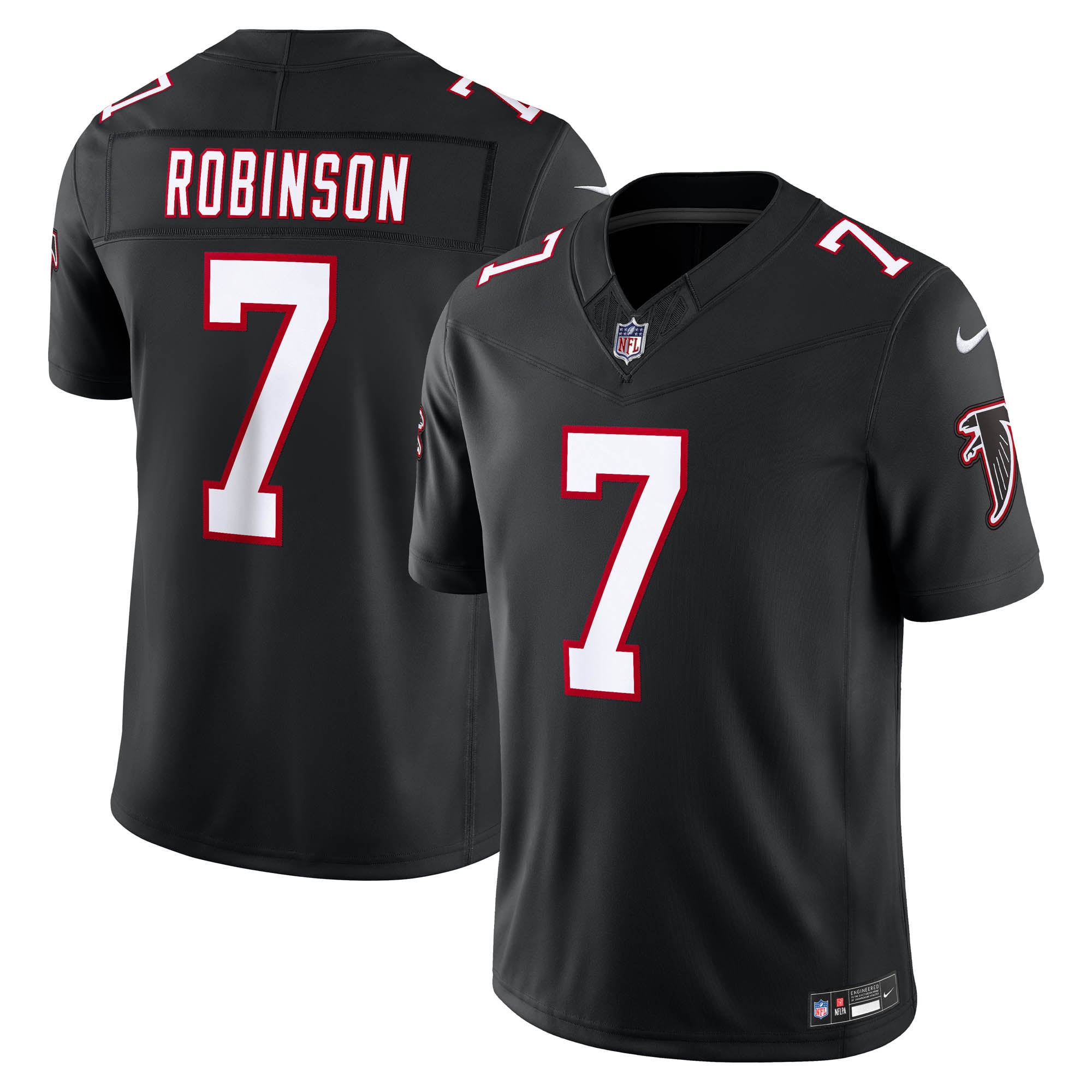 Maillot Nike Vapor F.U.S.E. Stitched Limited pour homme, blanc, de Bijan Robinson, Atlanta Falcons