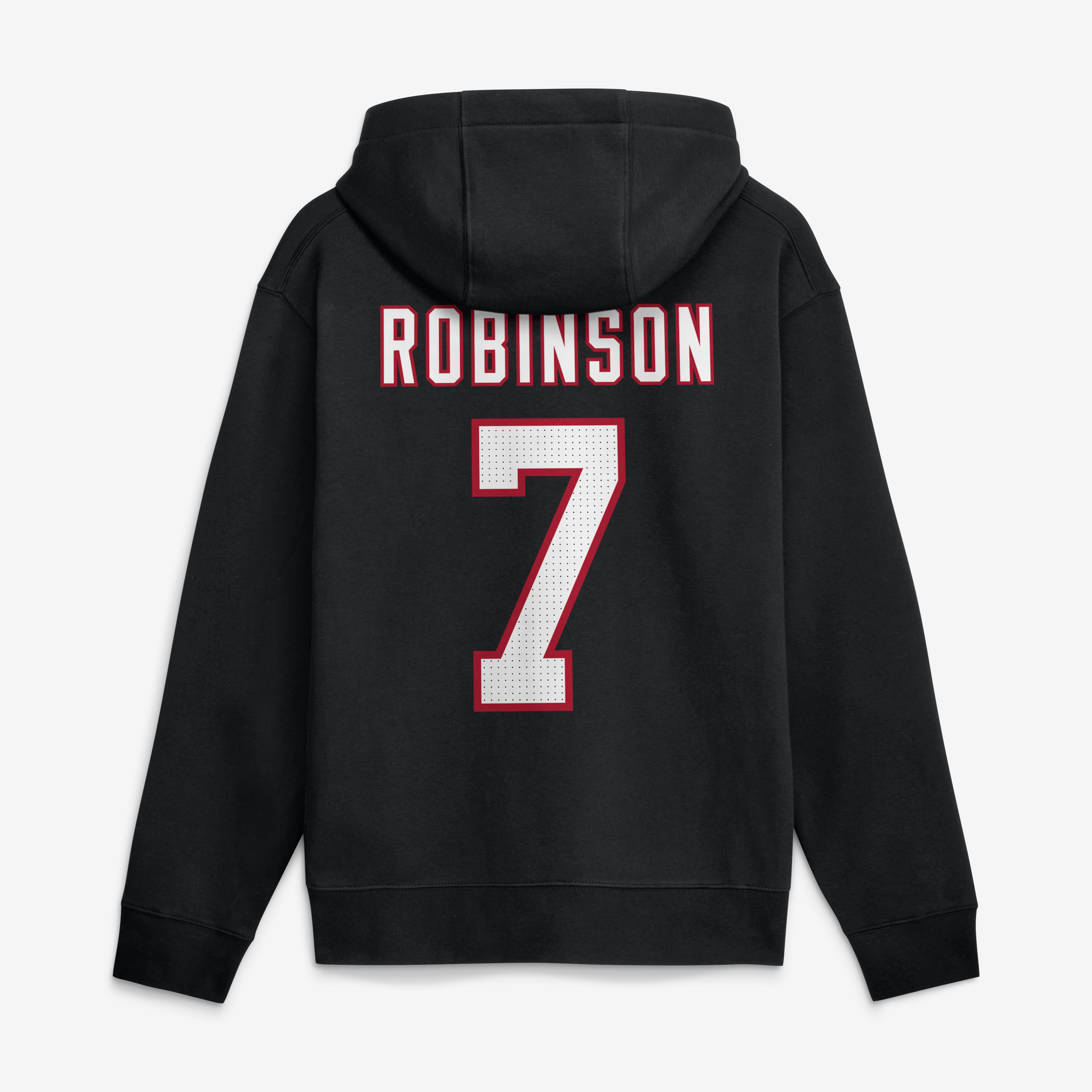 Sweat à capuche Nike Bijan Robinson noir Atlanta Falcons pour homme, avec nom et numéro