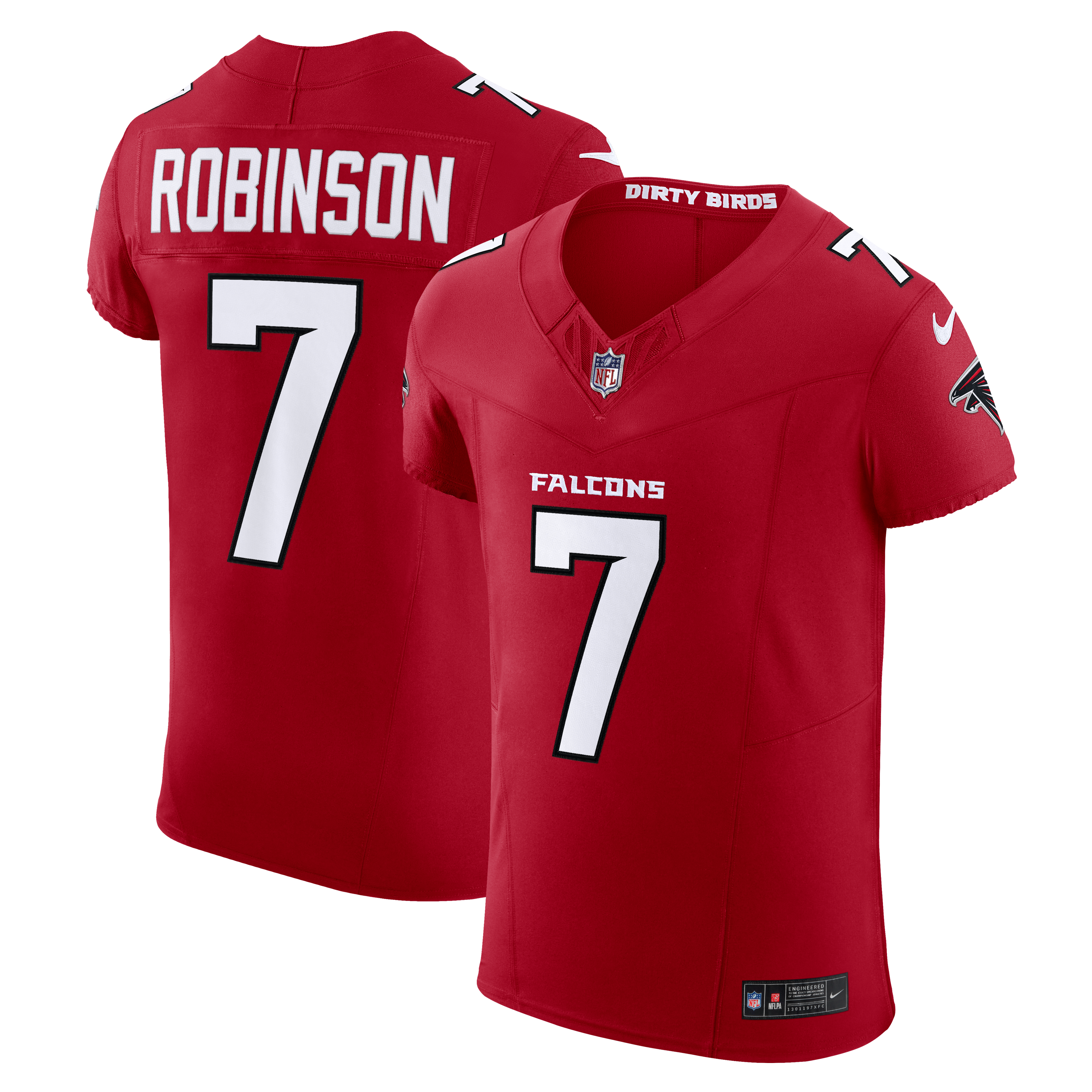 Men's Nike Bijan Robinson Red Atlanta Falcons Team Vapor F.U.S.E. Elite Jersey