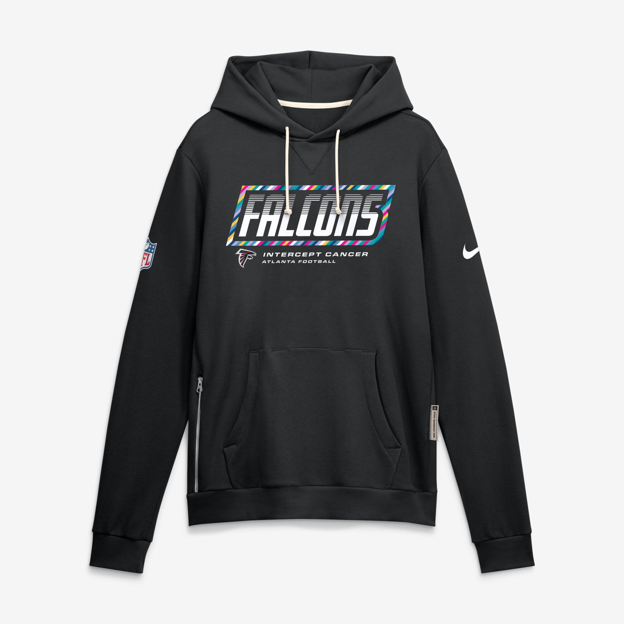 Sweat à capuche Nike Atlanta Falcons 2026 NFL Crucial Catch Sideline Standard Issue Dri-FIT noir pour homme