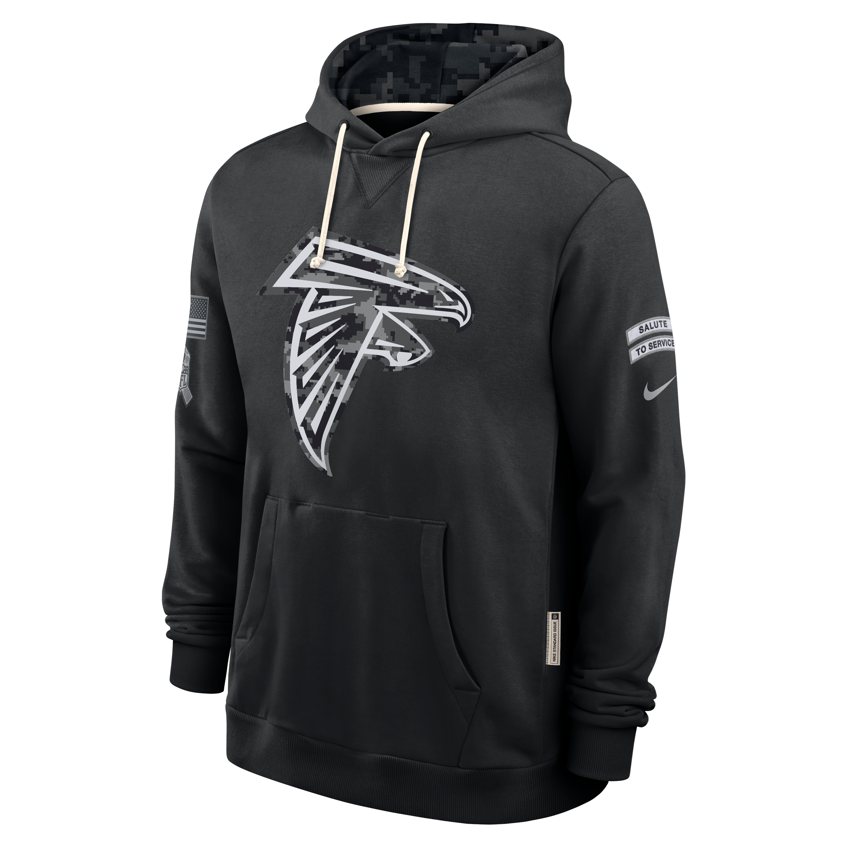 Sweat à capuche Nike Atlanta Falcons 2026 Salute to Service Sideline Dri-FIT noir pour homme