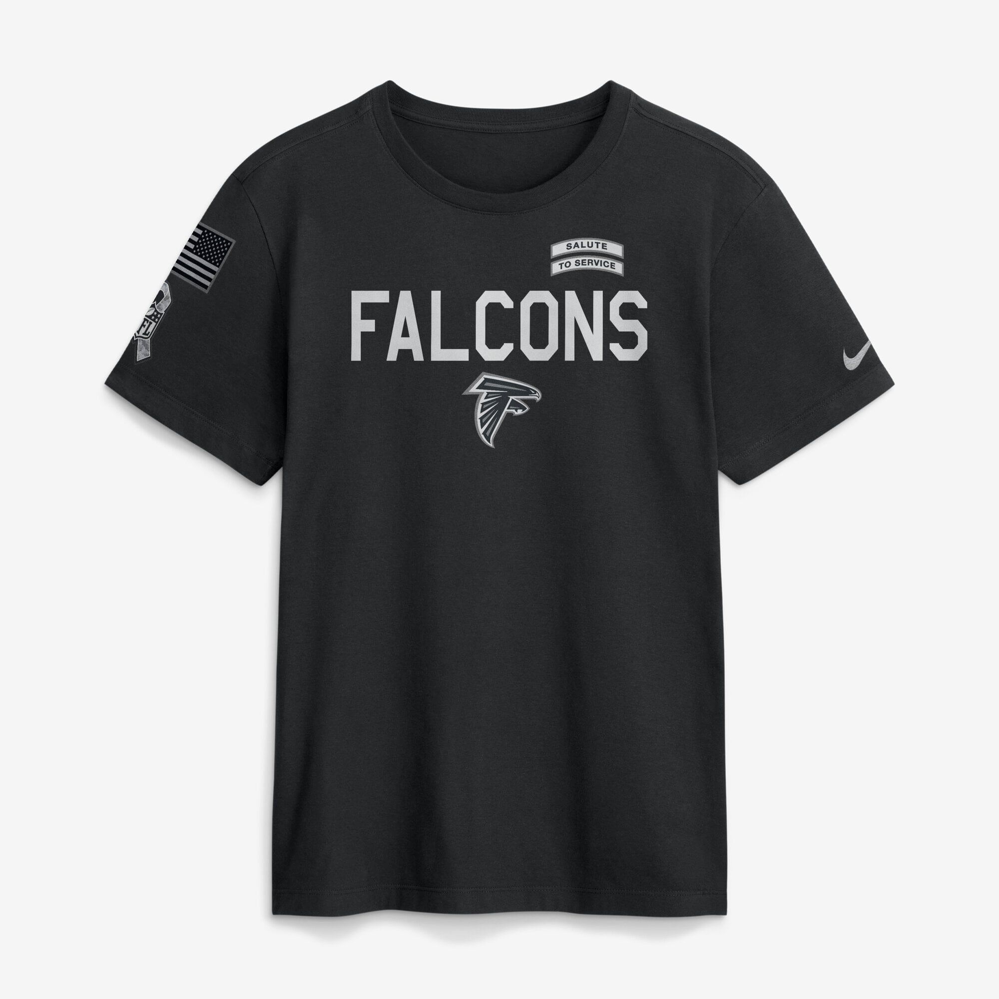 T-shirt Nike noir Atlanta Falcons 2026 Salute to Service Sideline Dri-FIT pour homme
