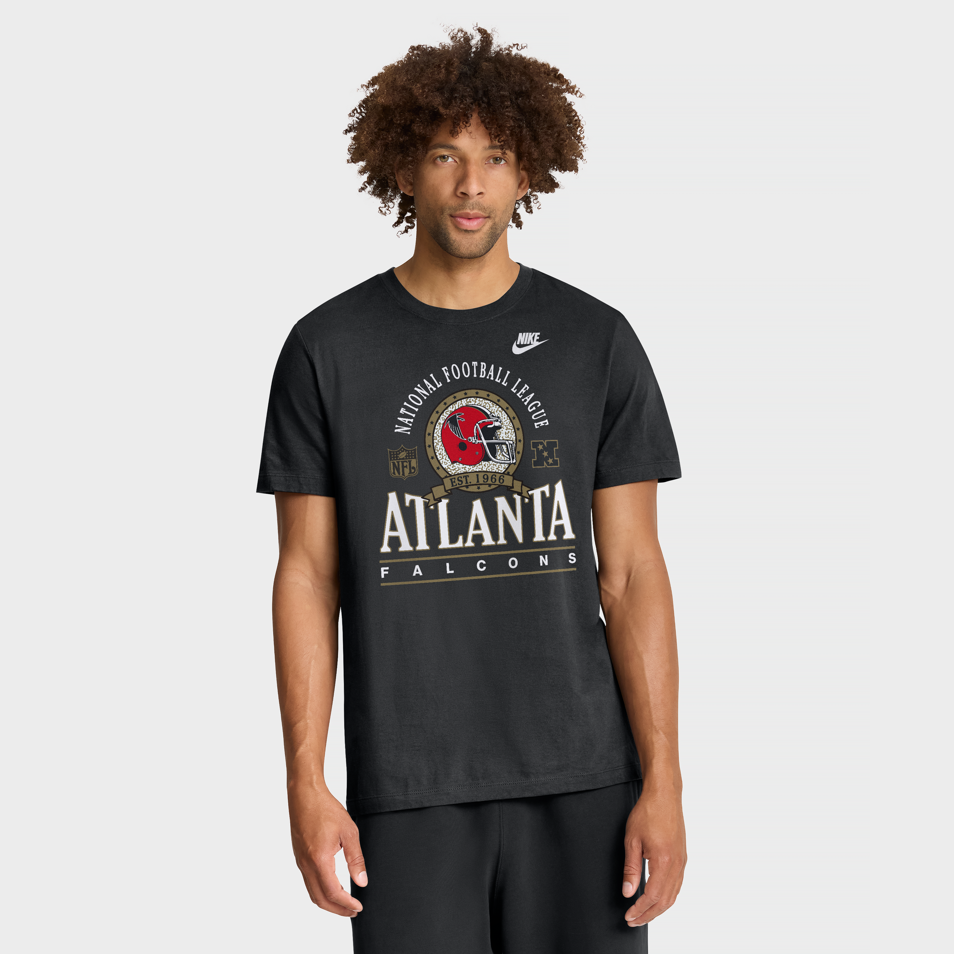 Men's Nike Black Atlanta Falcons Rewind Team Spirit Essential Cotton T-Shirt