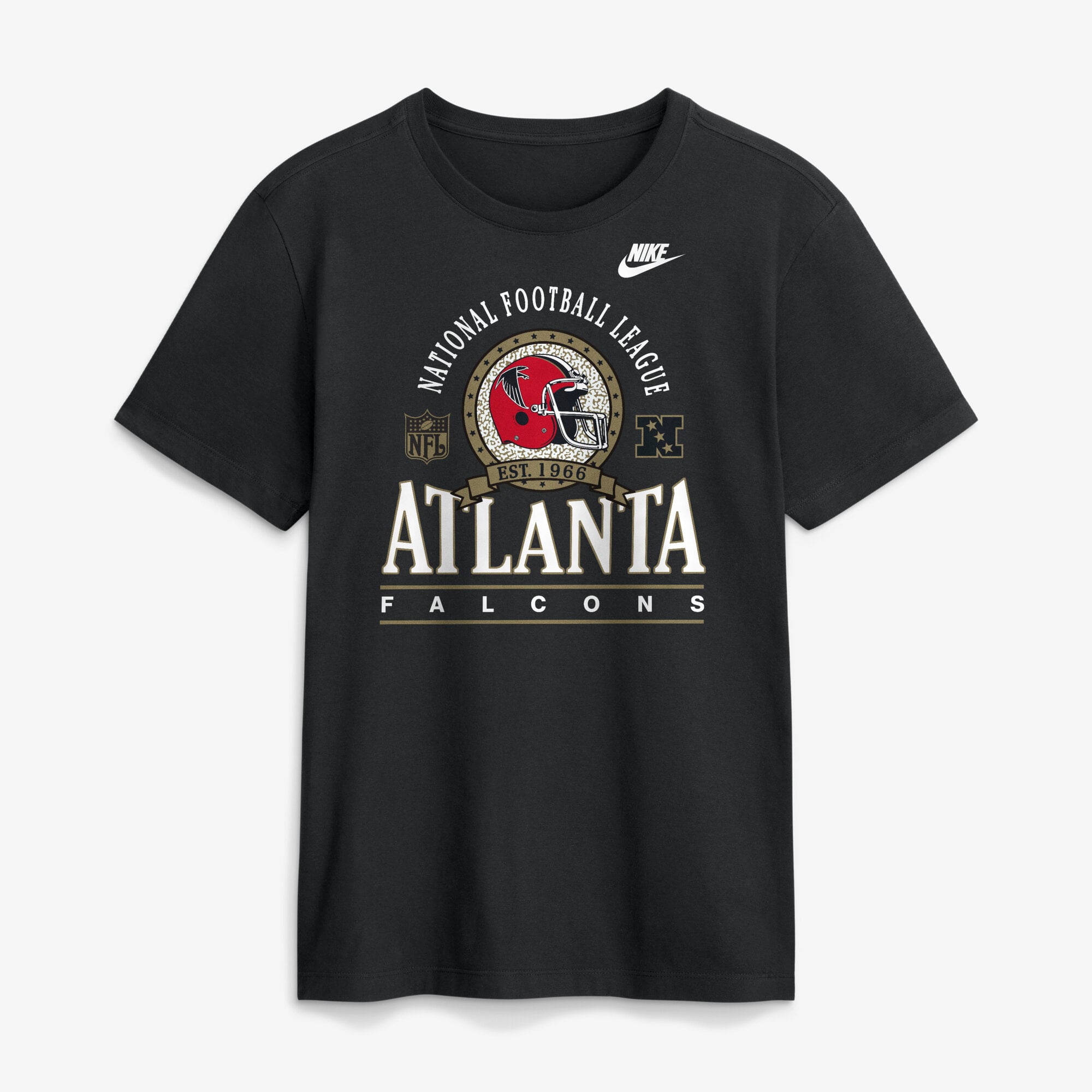 Men's Nike Black Atlanta Falcons Rewind Team Spirit Essential Cotton T-Shirt