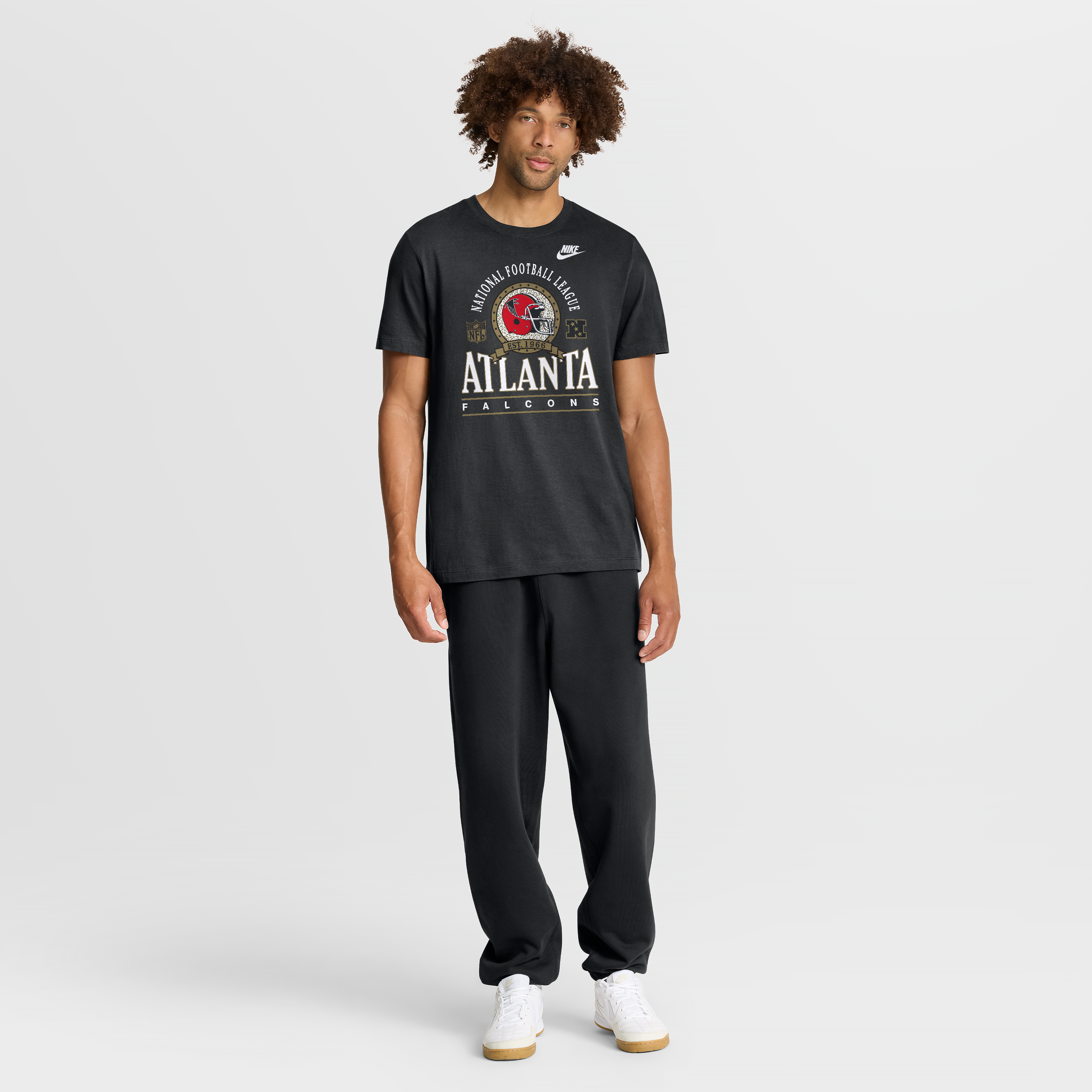 Men's Nike Black Atlanta Falcons Rewind Team Spirit Essential Cotton T-Shirt