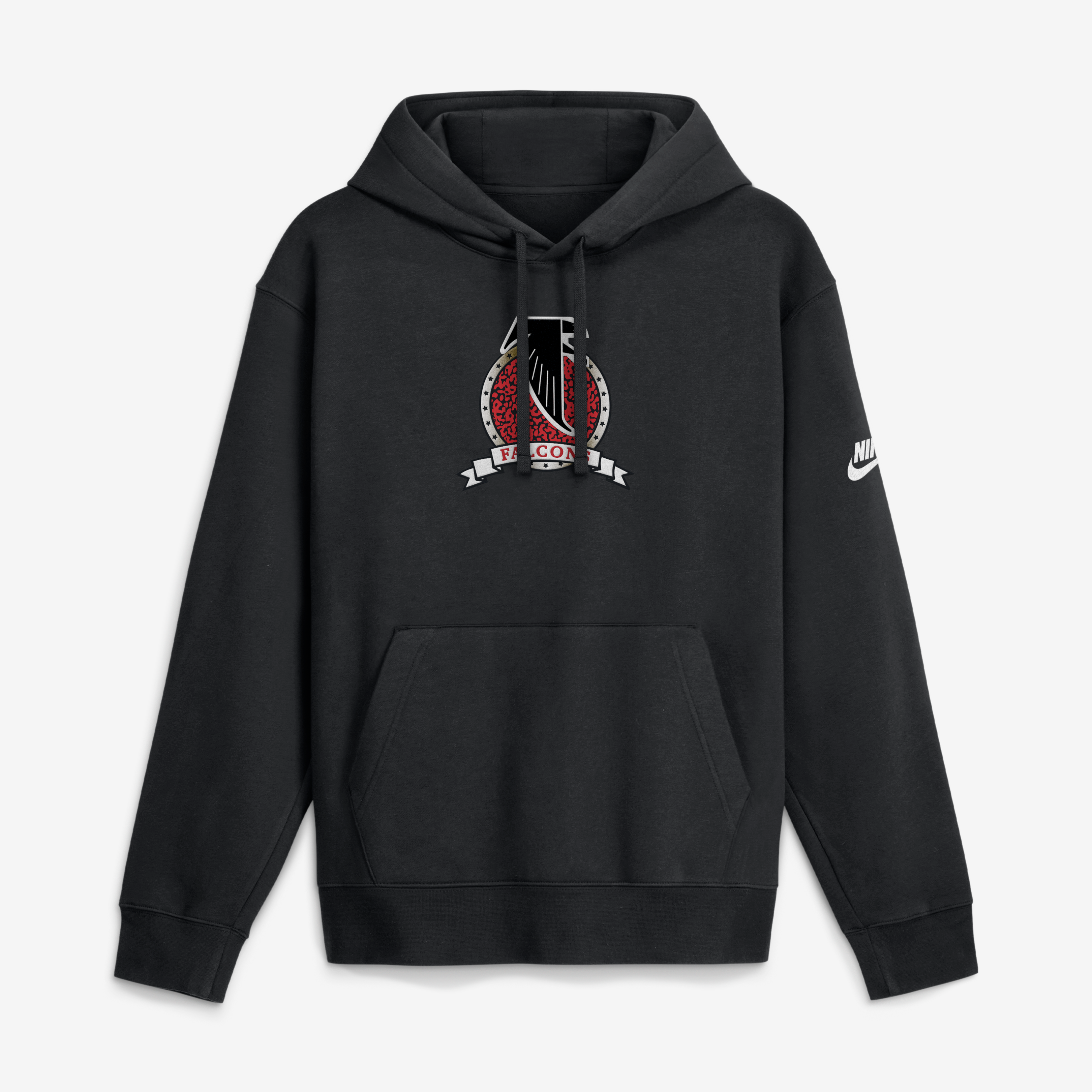 Men's Nike Black Atlanta Falcons Short Pass Rewind Club Fleece Hoodie