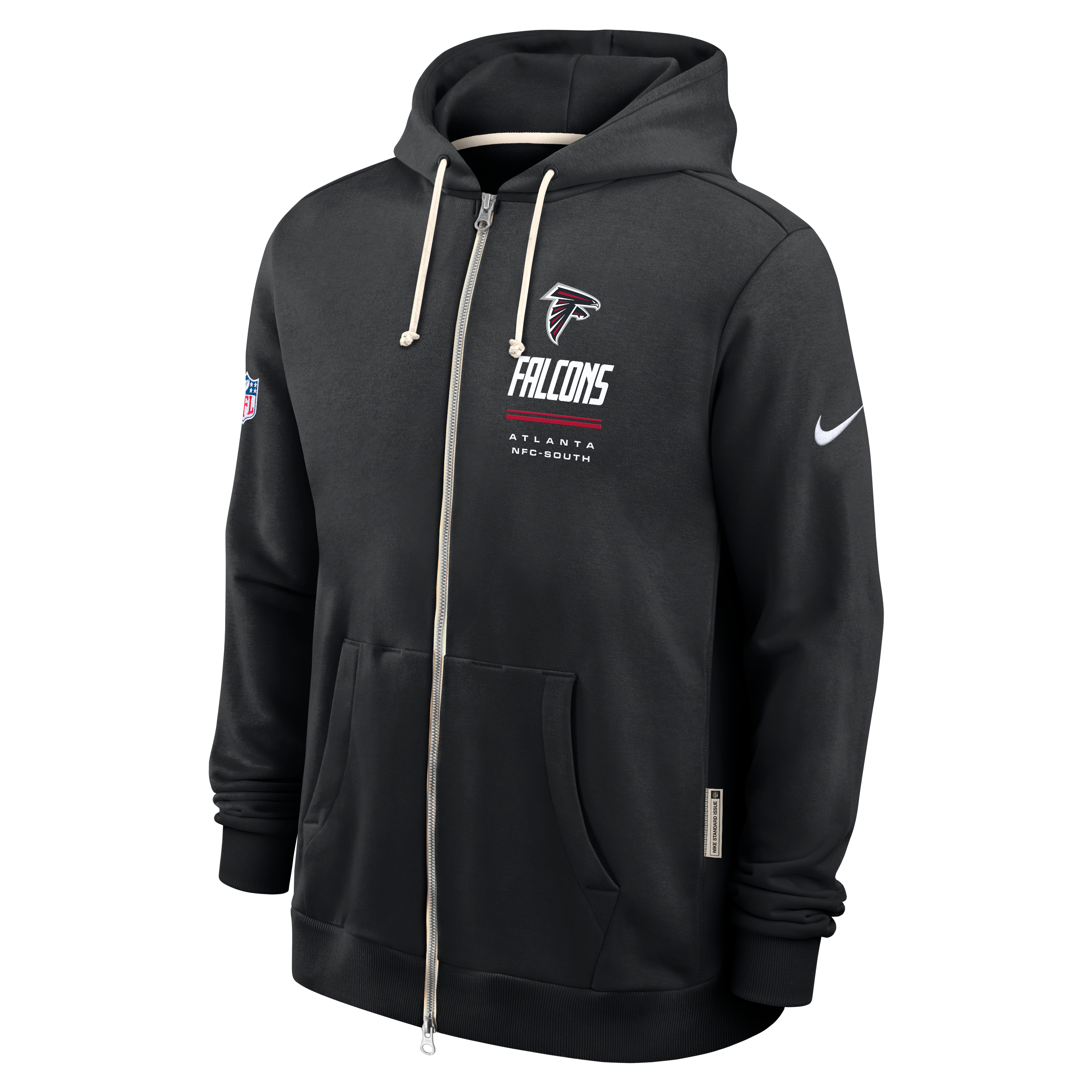 Men's Nike Black Atlanta Falcons Sideline Standard Issue Quarterback Scramble Dri-FIT Full-Zip Hoodie