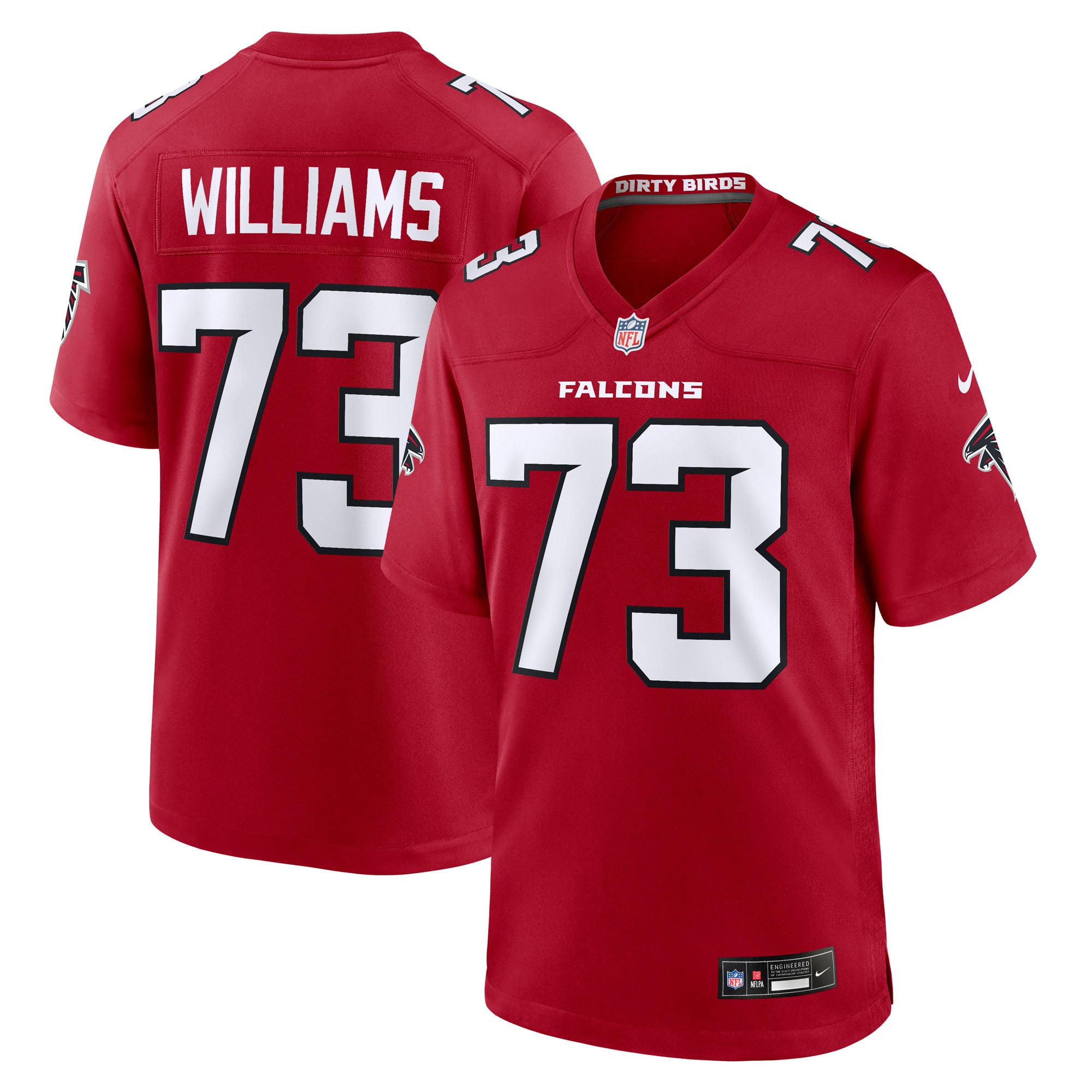 Maillot de match Nike Cameron Williams rouge des Falcons d'Atlanta pour homme