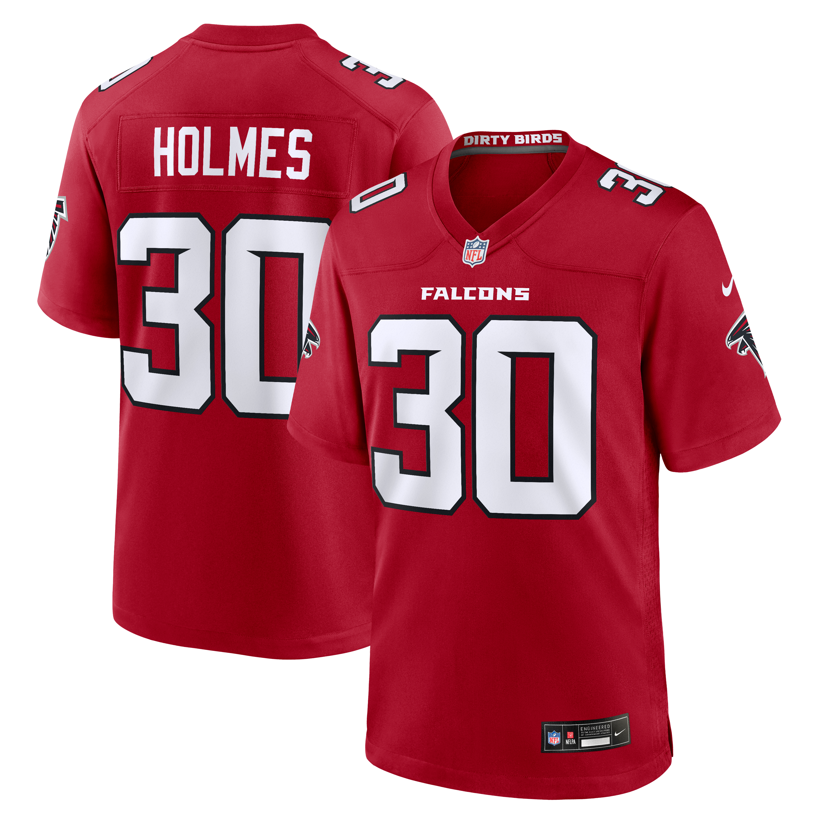 Maillot de match Nike Darnay Holmes rouge des Falcons d'Atlanta pour homme