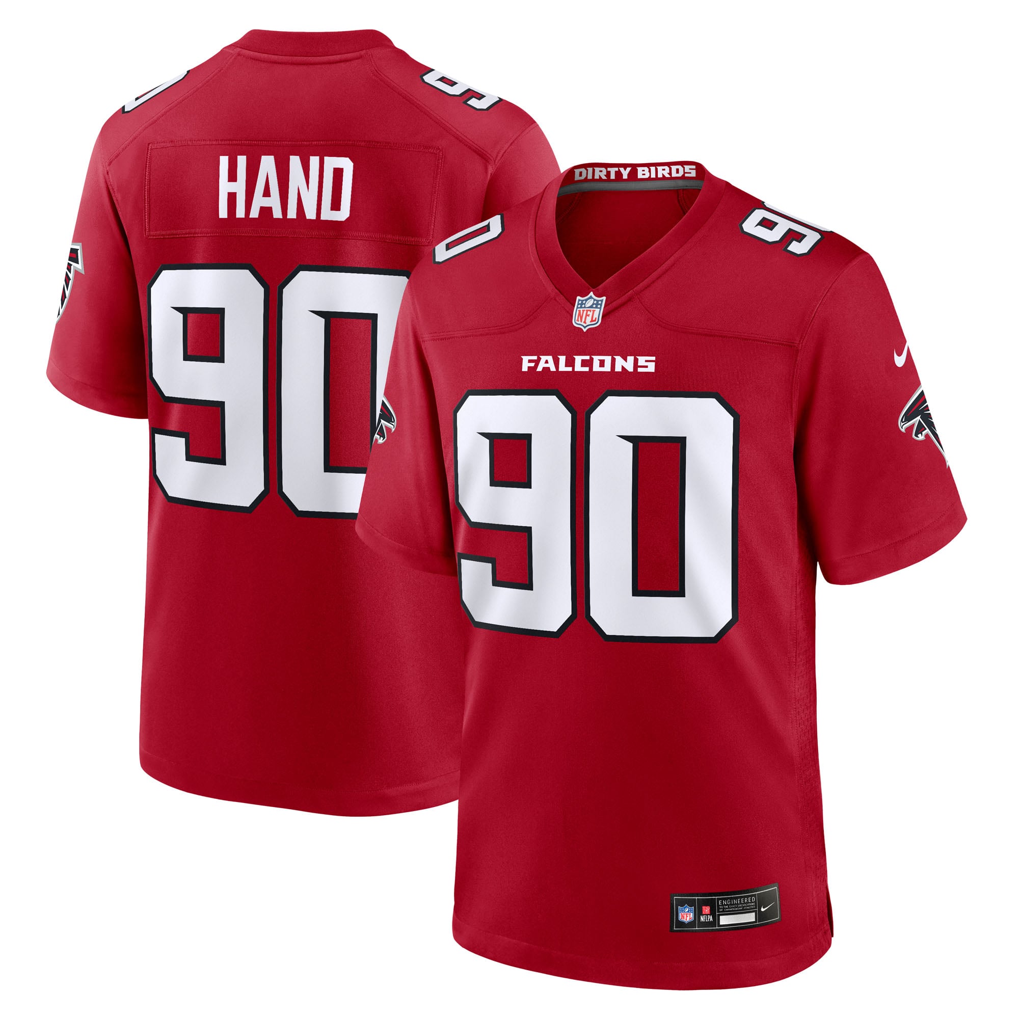 Men's Nike Da'Shawn Hand Red Atlanta Falcons Team Game Jersey