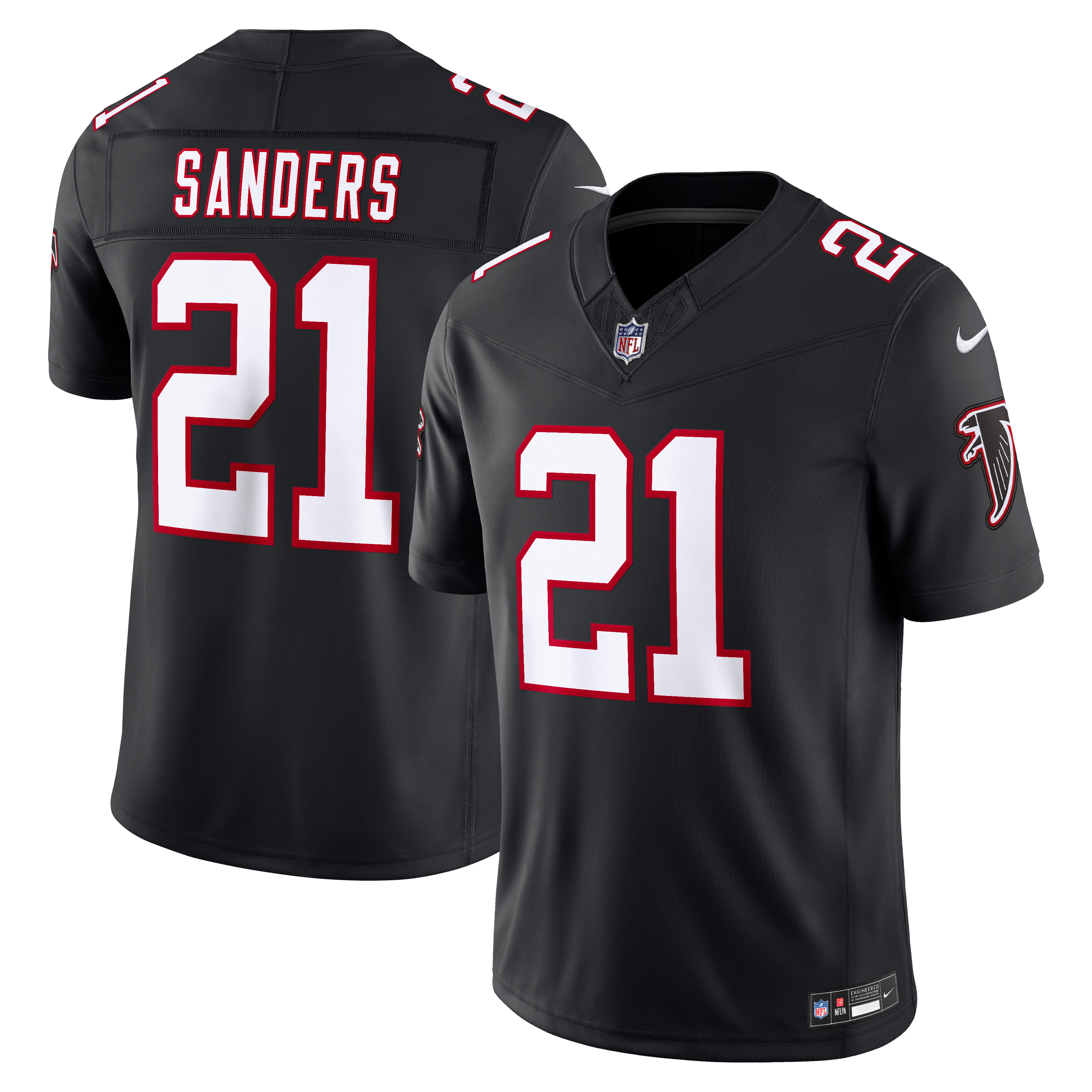 Men's Nike Deion Sanders Red Atlanta Falcons Team Vapor F.U.S.E. Stitched Retired Limited Jersey